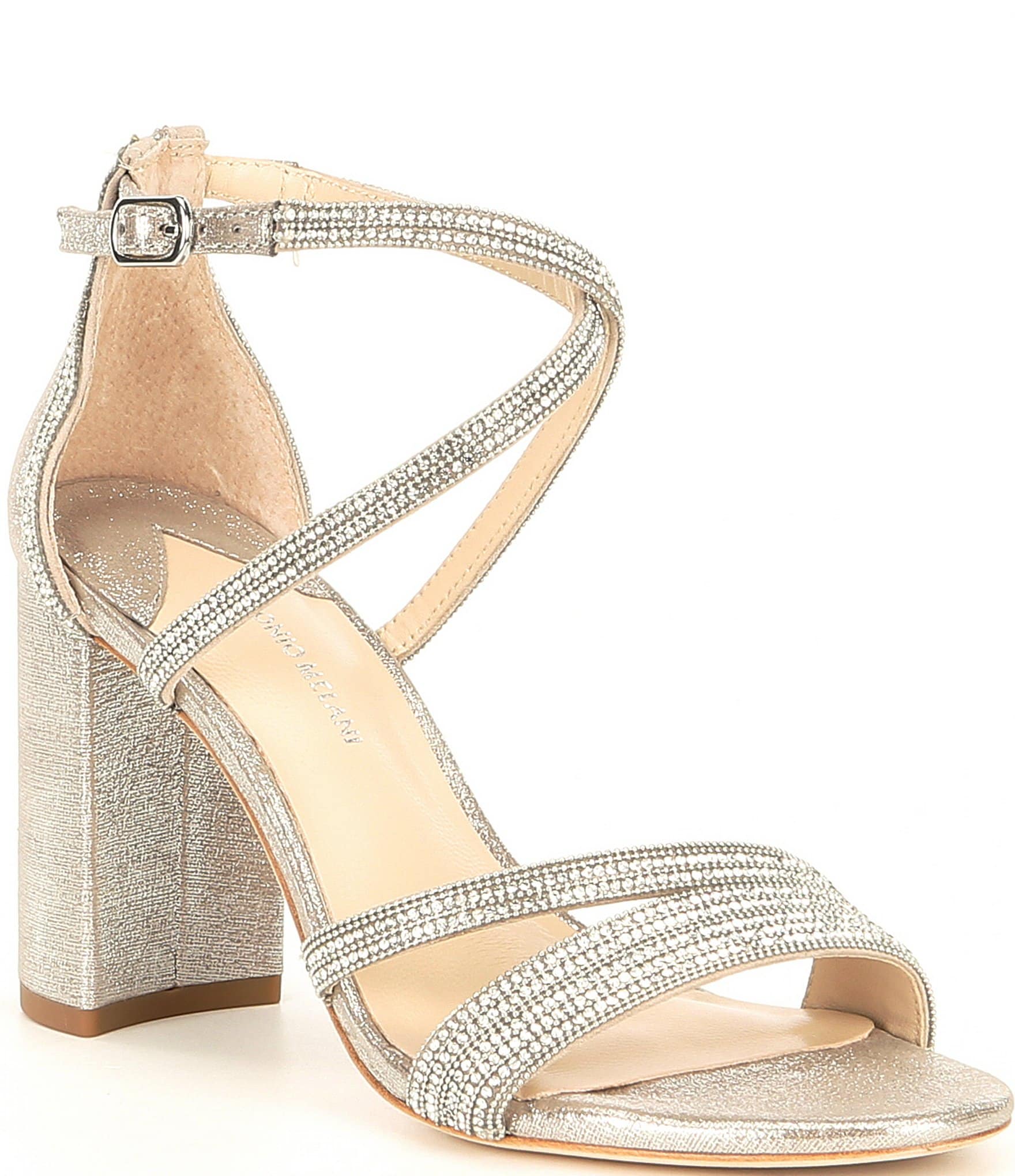 New Look faux suede block heeled sandals in light gray | ASOS