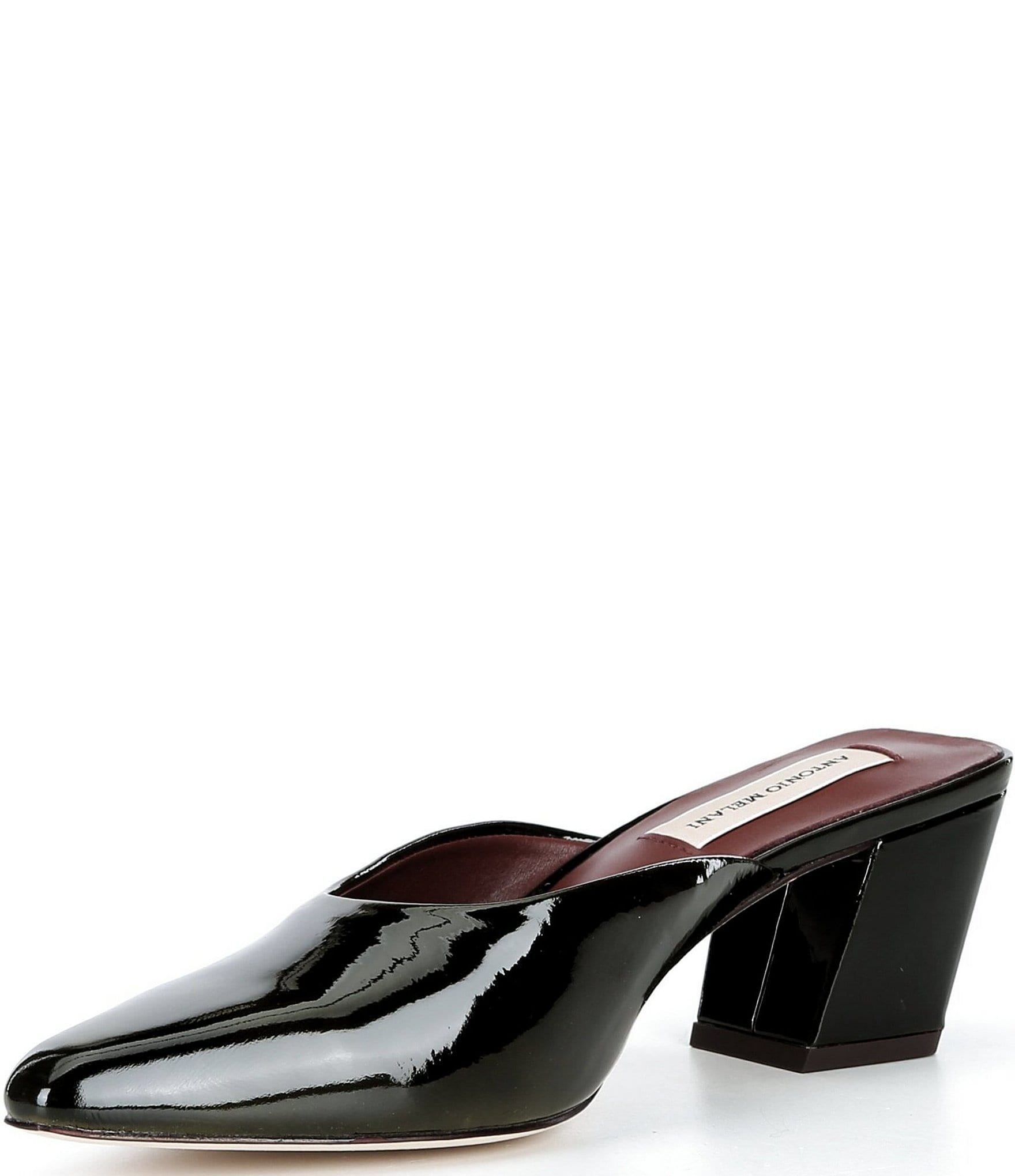 Antonio Melani Jo Glossy Box Leather Dress Mules
