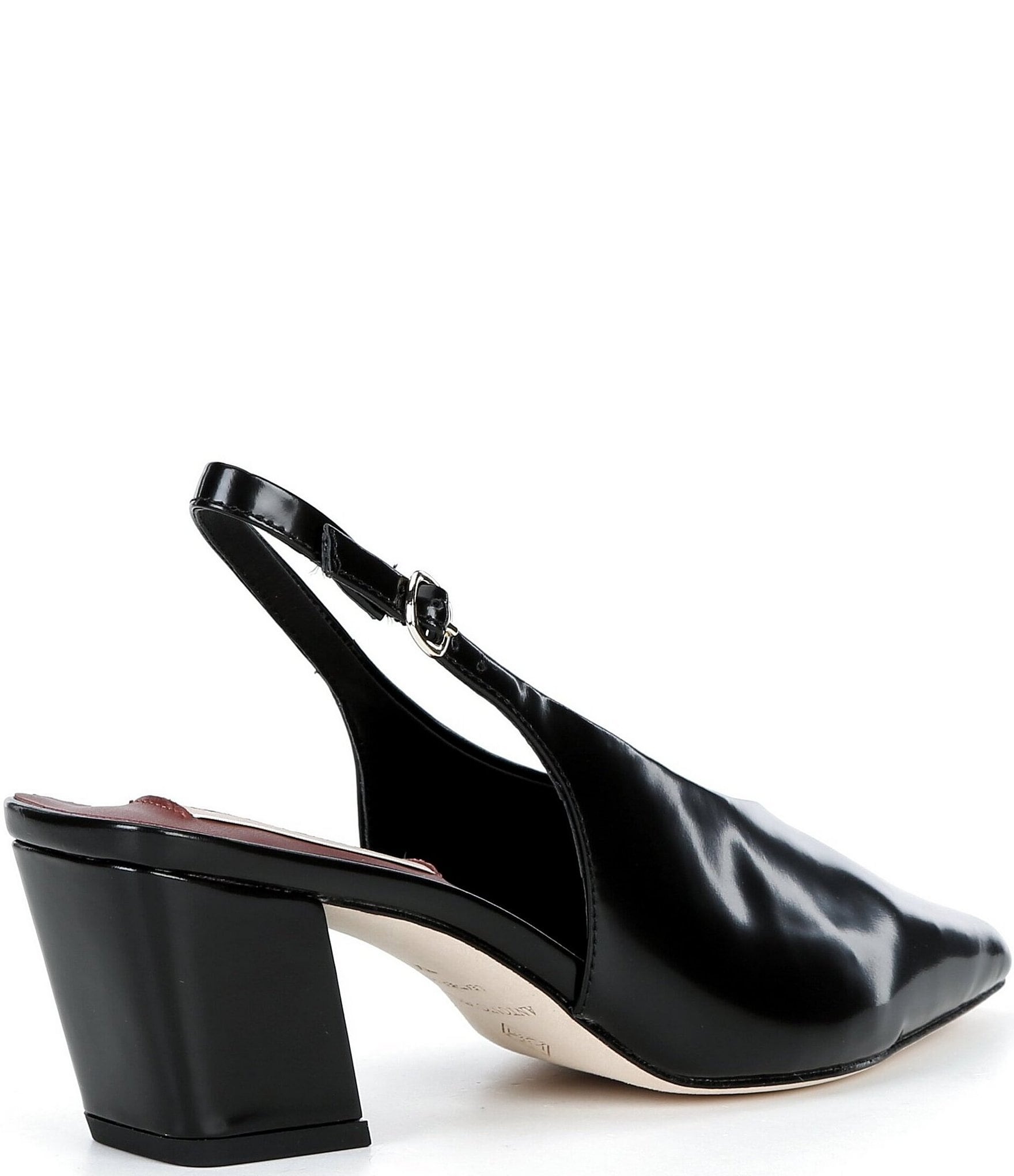 Antonio Melani Joss Leather Slingback Block Heel Pumps