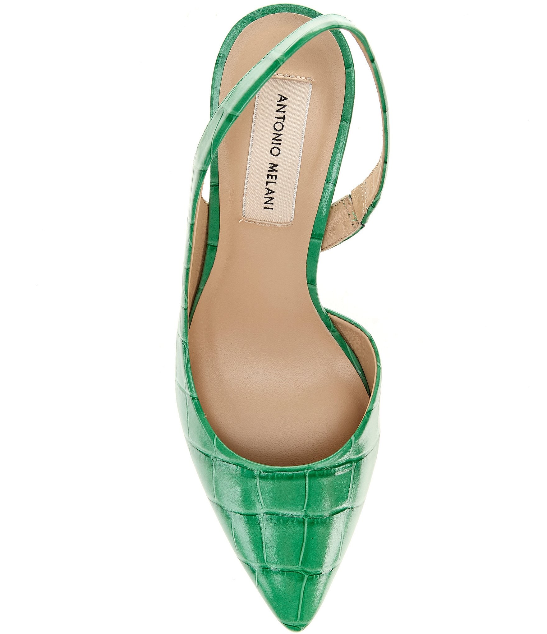 Antonio Melani Kacy Slingback Crocodile Embossed Leather Pumps