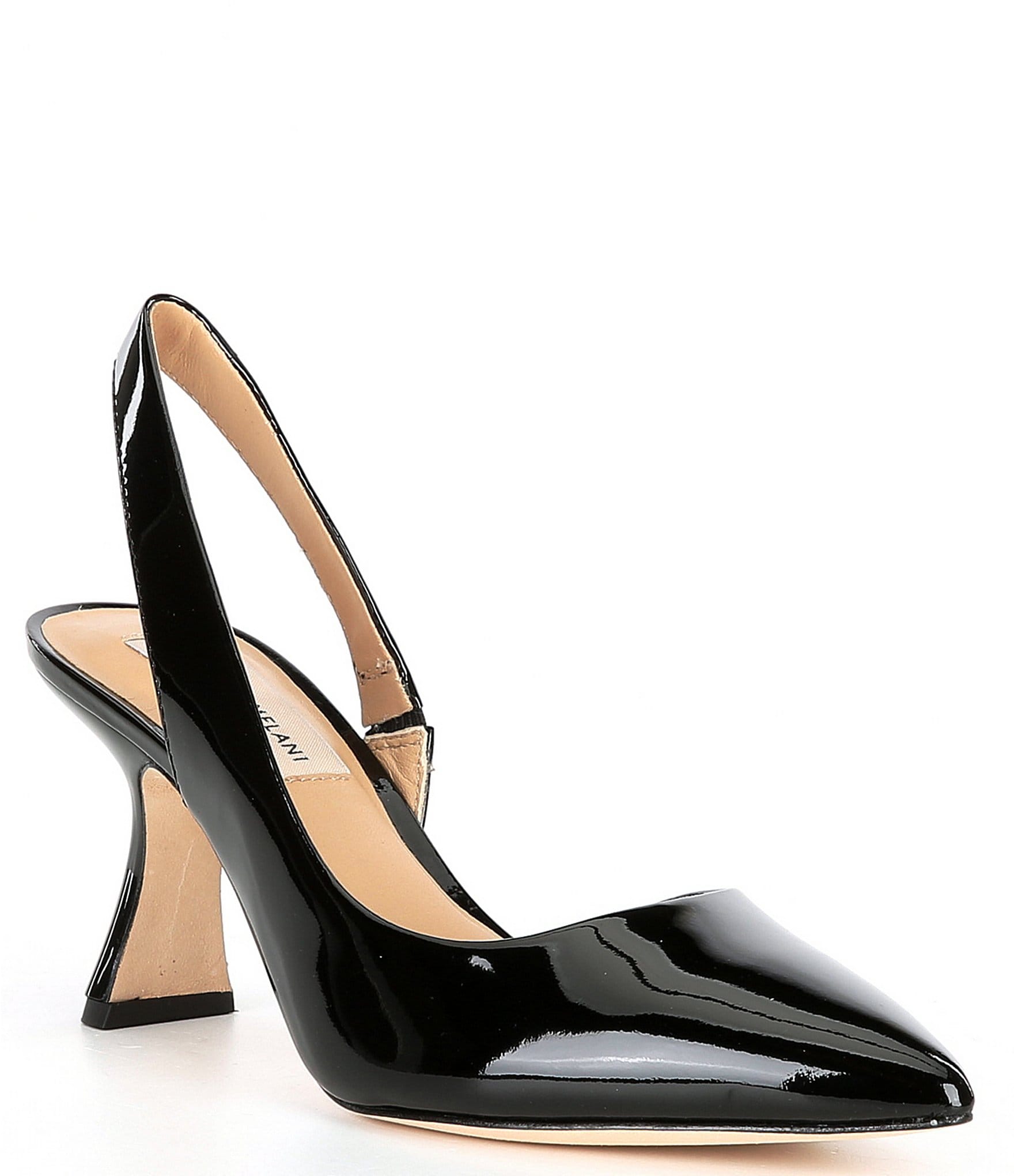 Slingback patent leather heels