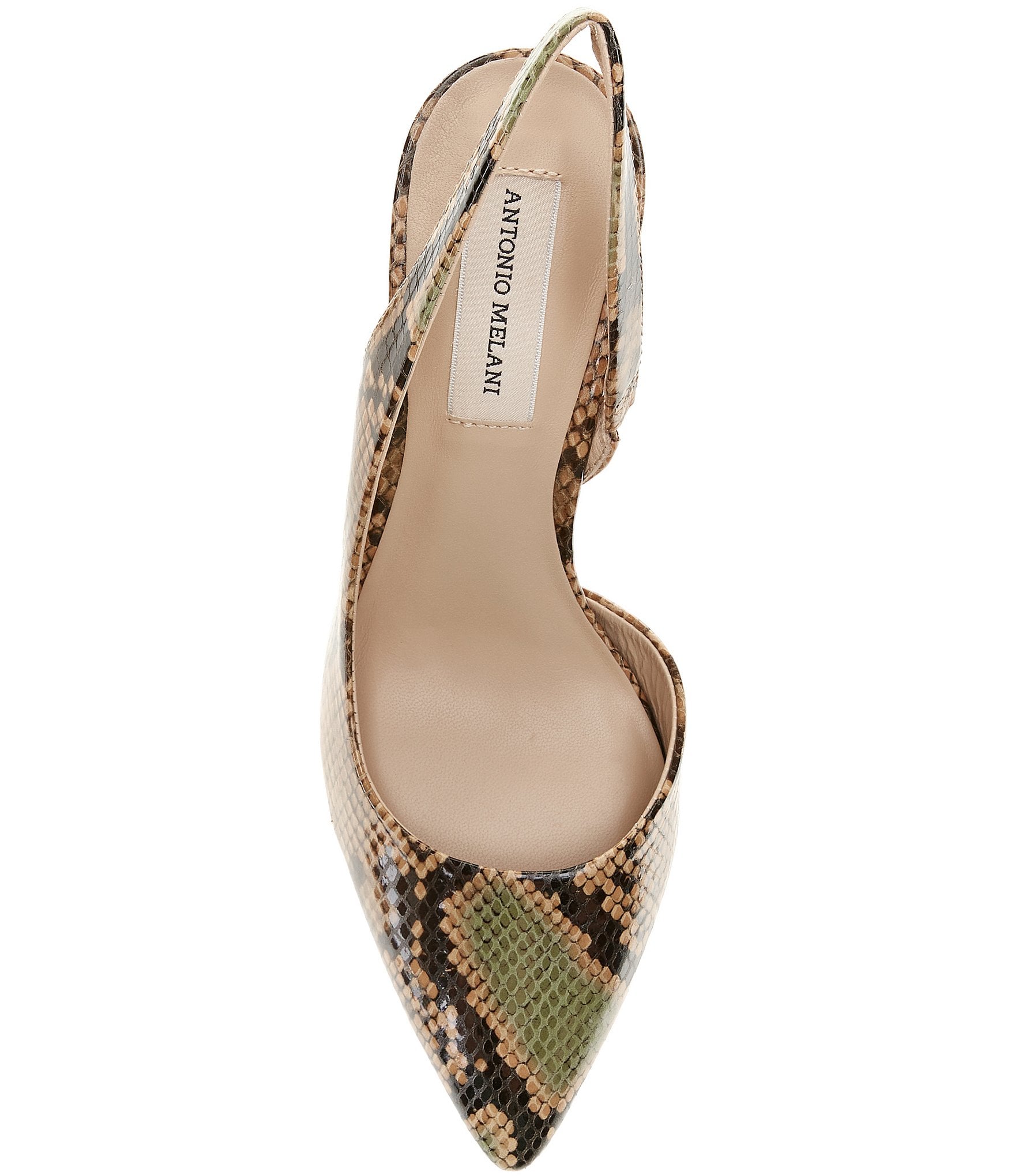 Antonio Melani Kacy Snake Printed Leather Slingback Pumps