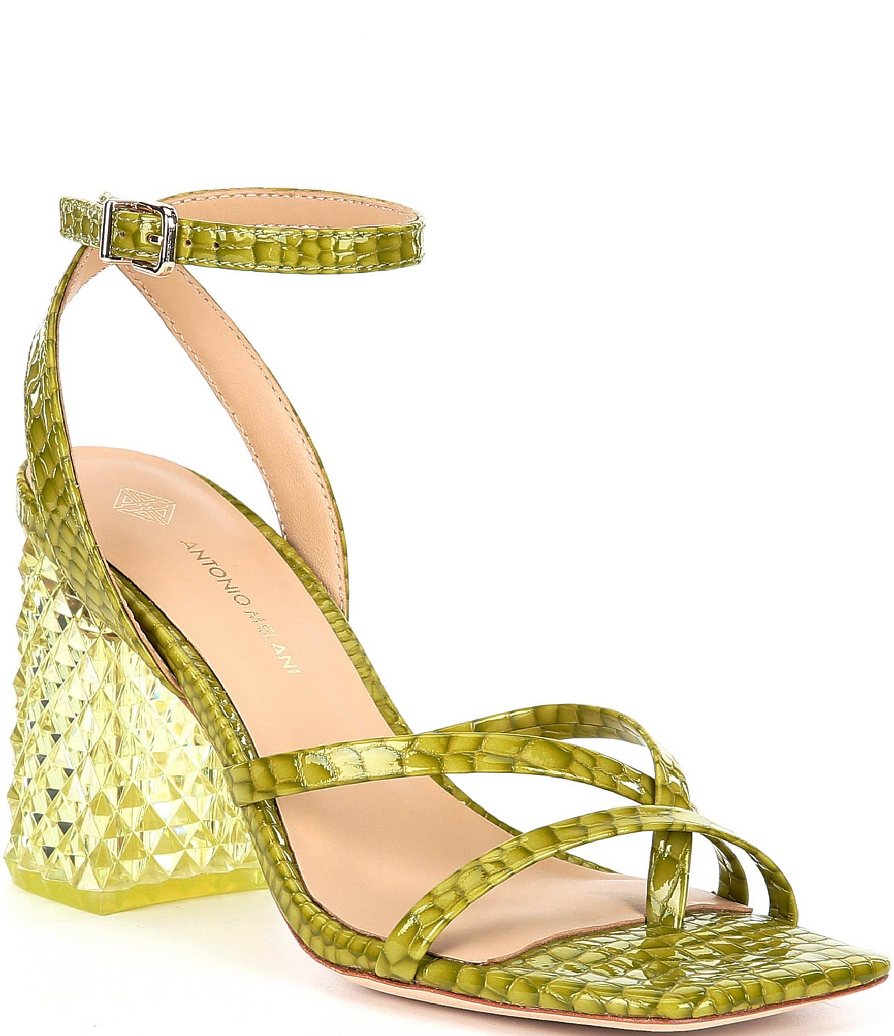 Vince Camuto Rabenie Lizard Print Ankle Strap Leather Ice Cube