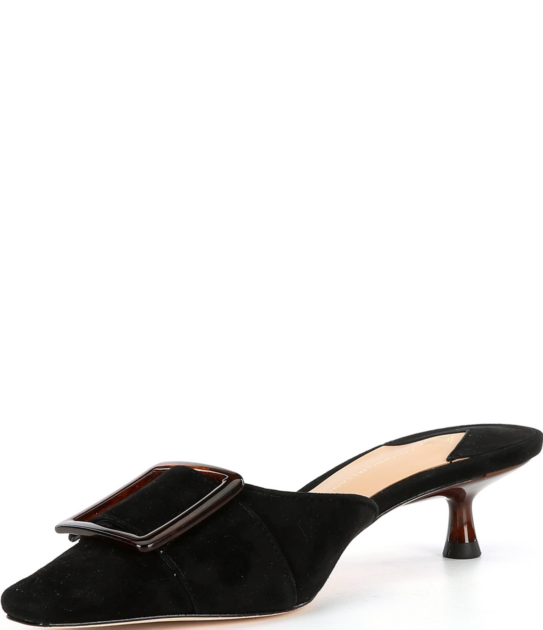 Antonio Melani Kendra Suede Buckle Detail Dress Mules