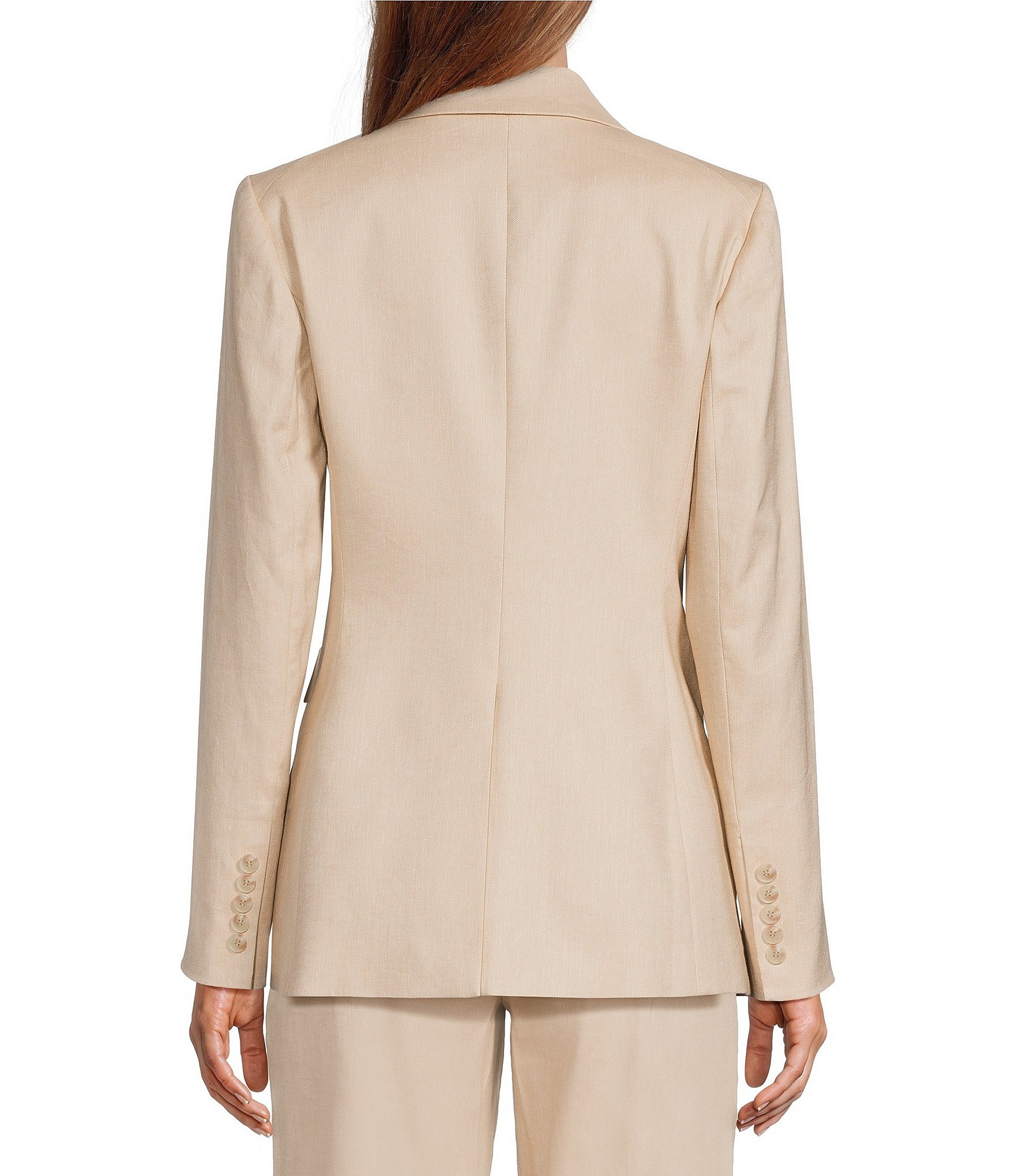 Antonio Melani Kiera Linen Notch Lapel Long Sleeve Double Breasted Coordinating Blazer