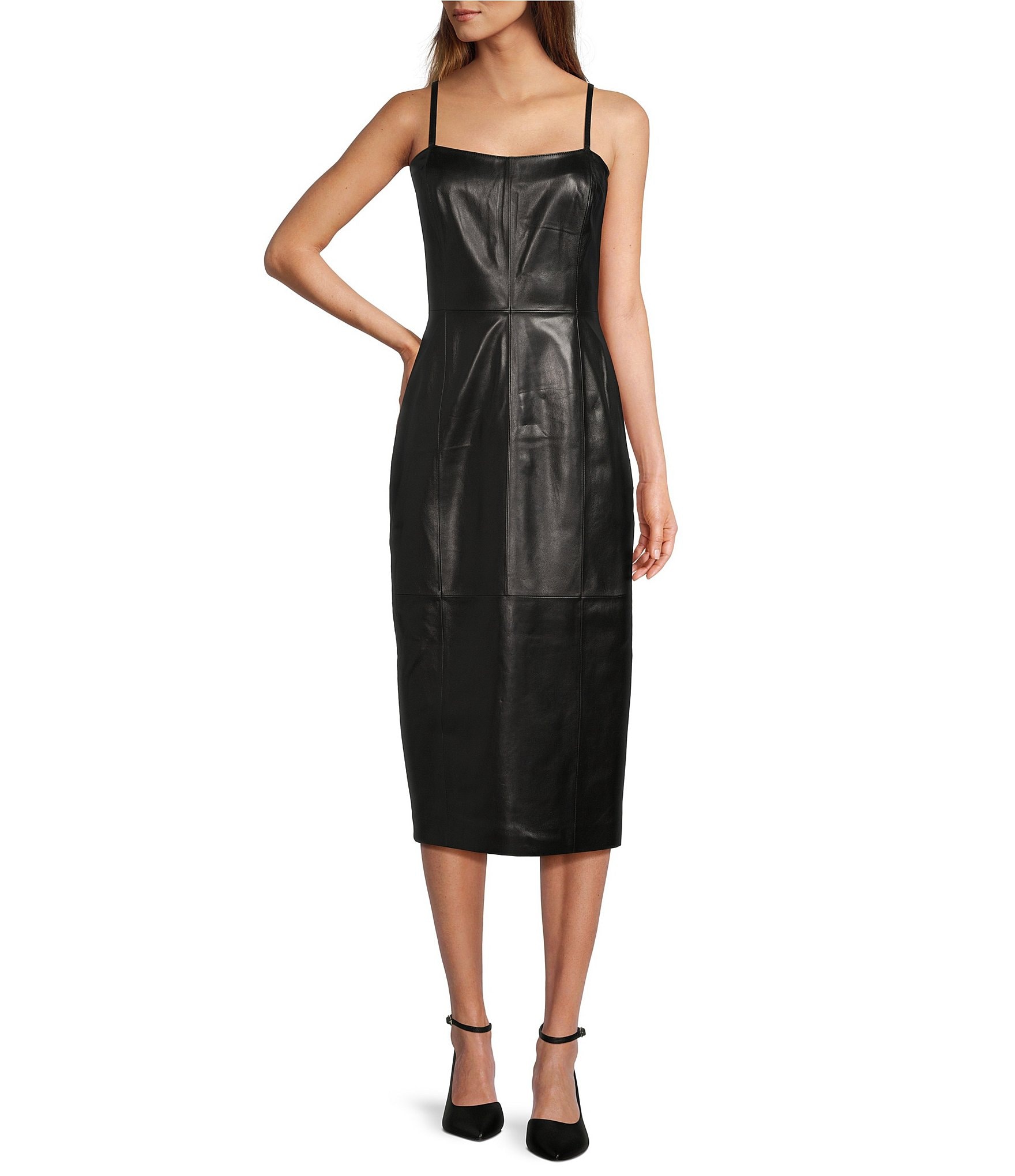 Antonio Melani Black Leather Dress. Classy & Elegant! in 2023
