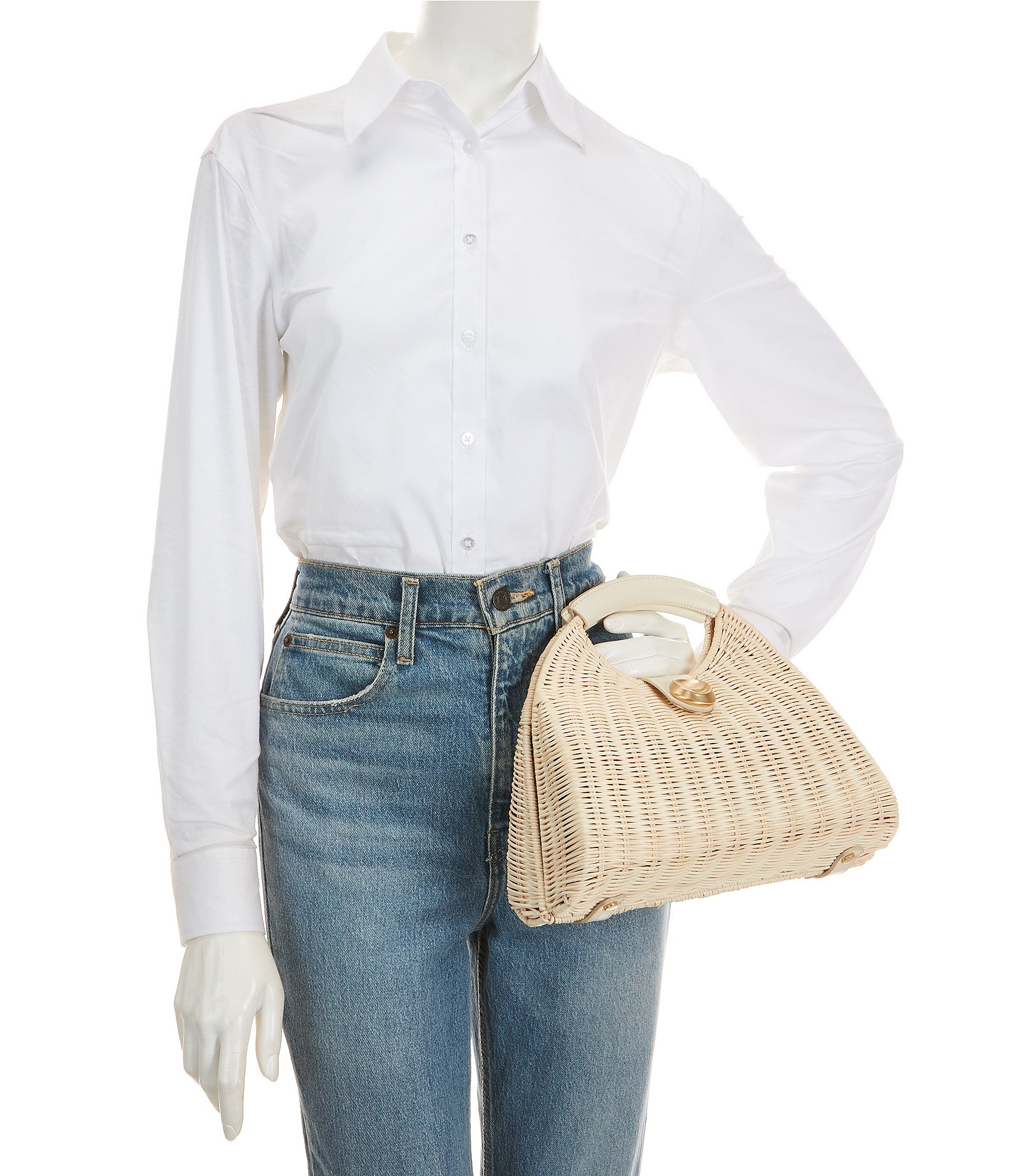 Antonio Melani Lena Wicker Arch Clutch Bag