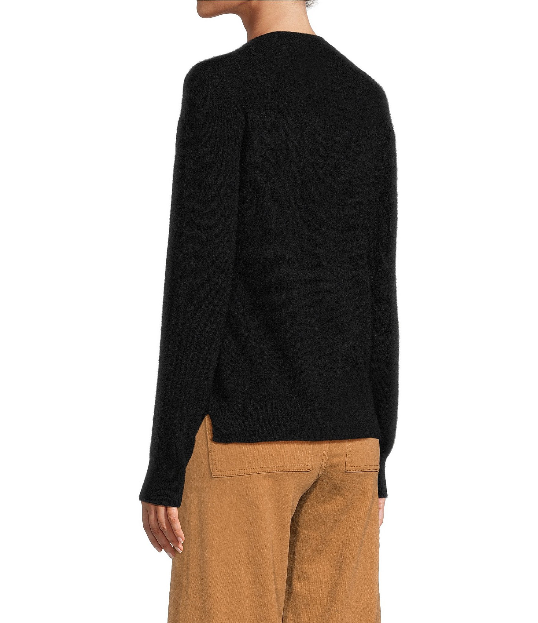 Antonio Melani Luxury Collection Cameron Cashmere Crew Neck Long Sleeve Knit Sweater