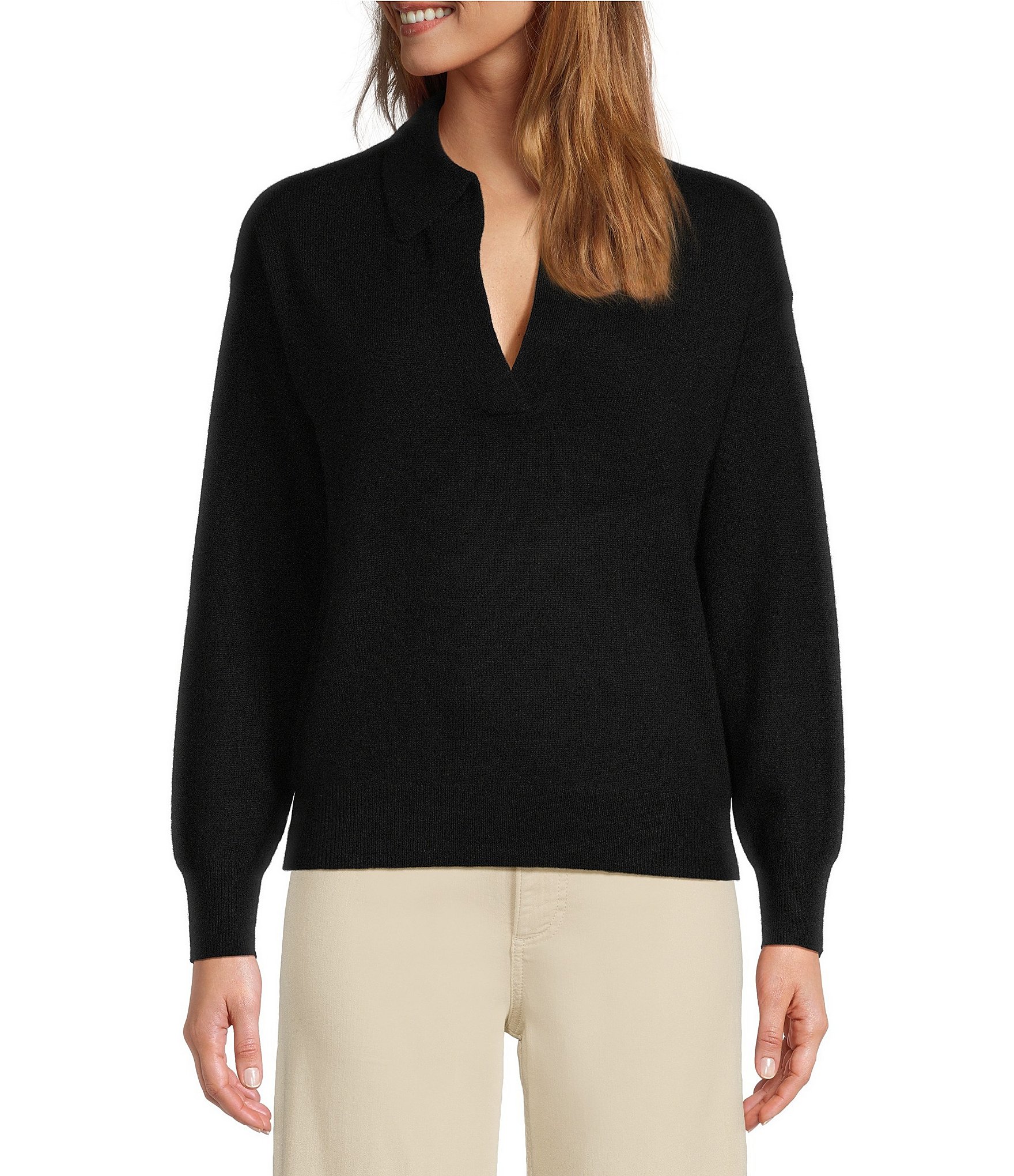 Antonio Melani Luxury Collection Maddie Cashmere Henley Long Sleeve ...