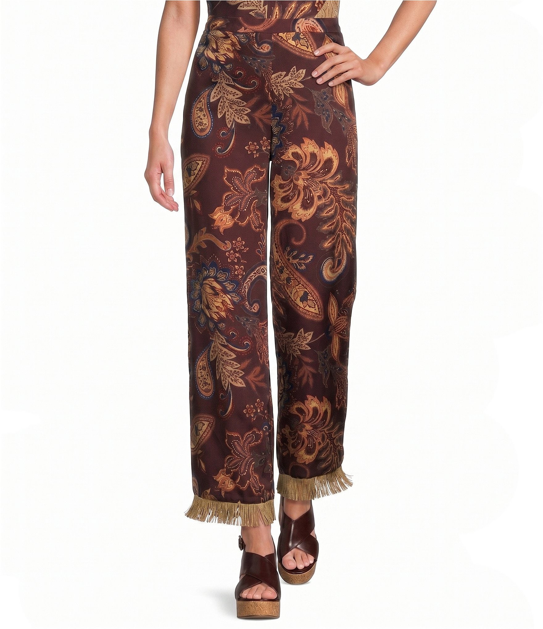 Antonio Melani Margaret Paisley Flat Front Pants