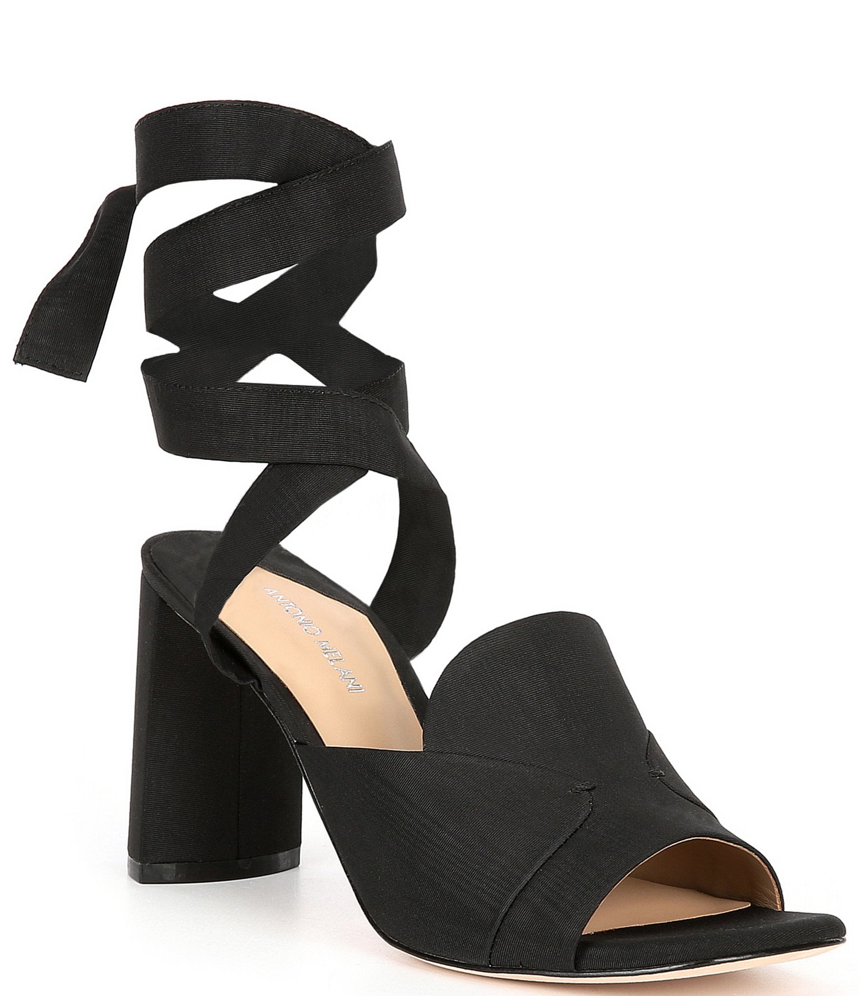 Antonio Melani Margey Satin Ankle Wrap Dress Sandals | Dillard's