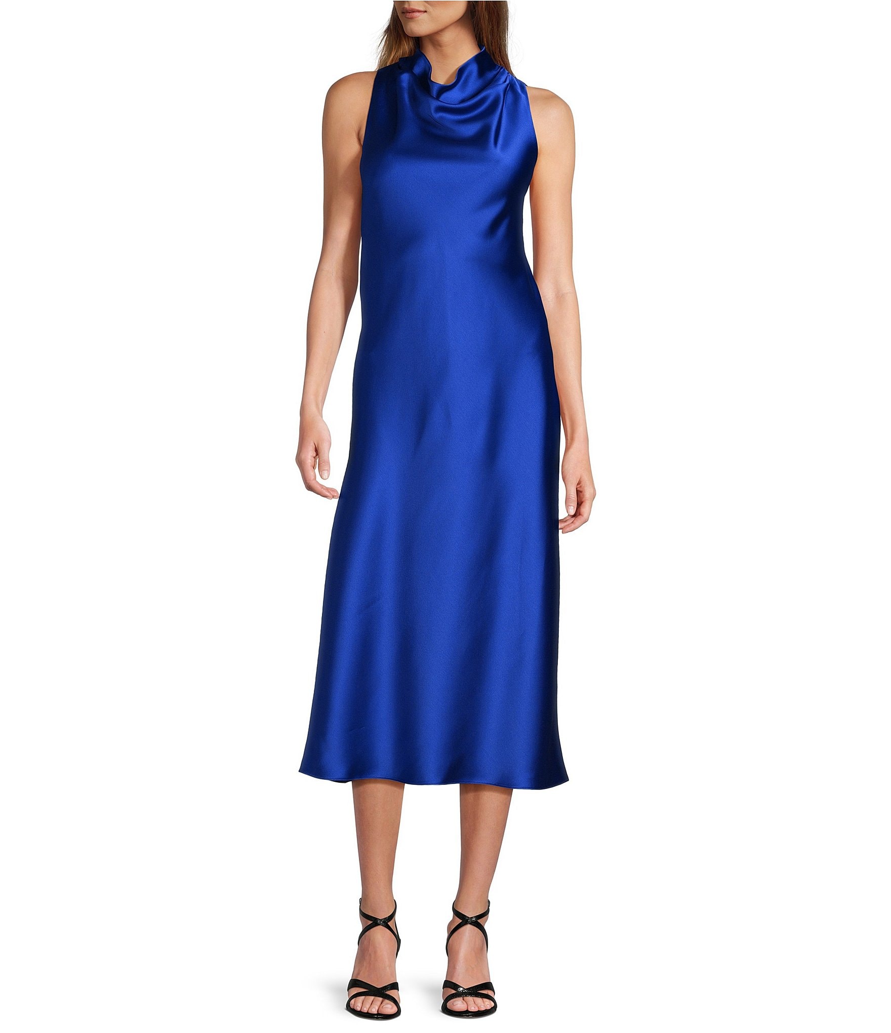 Antonio Melani Marine Satin Halter Neck Slip Dress | Dillard's