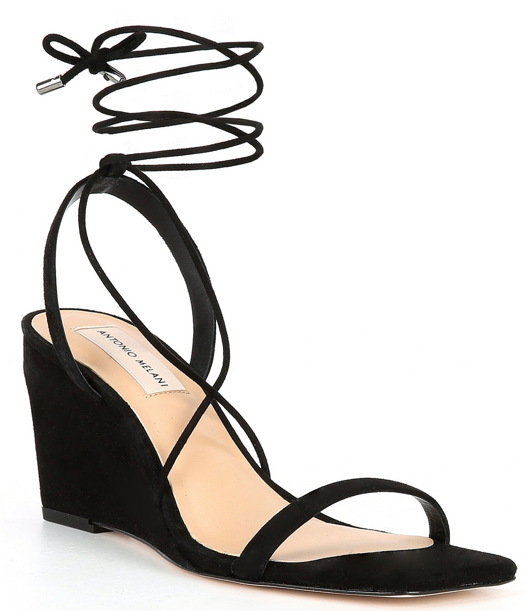 Black lace up wedges – Miss Swagga