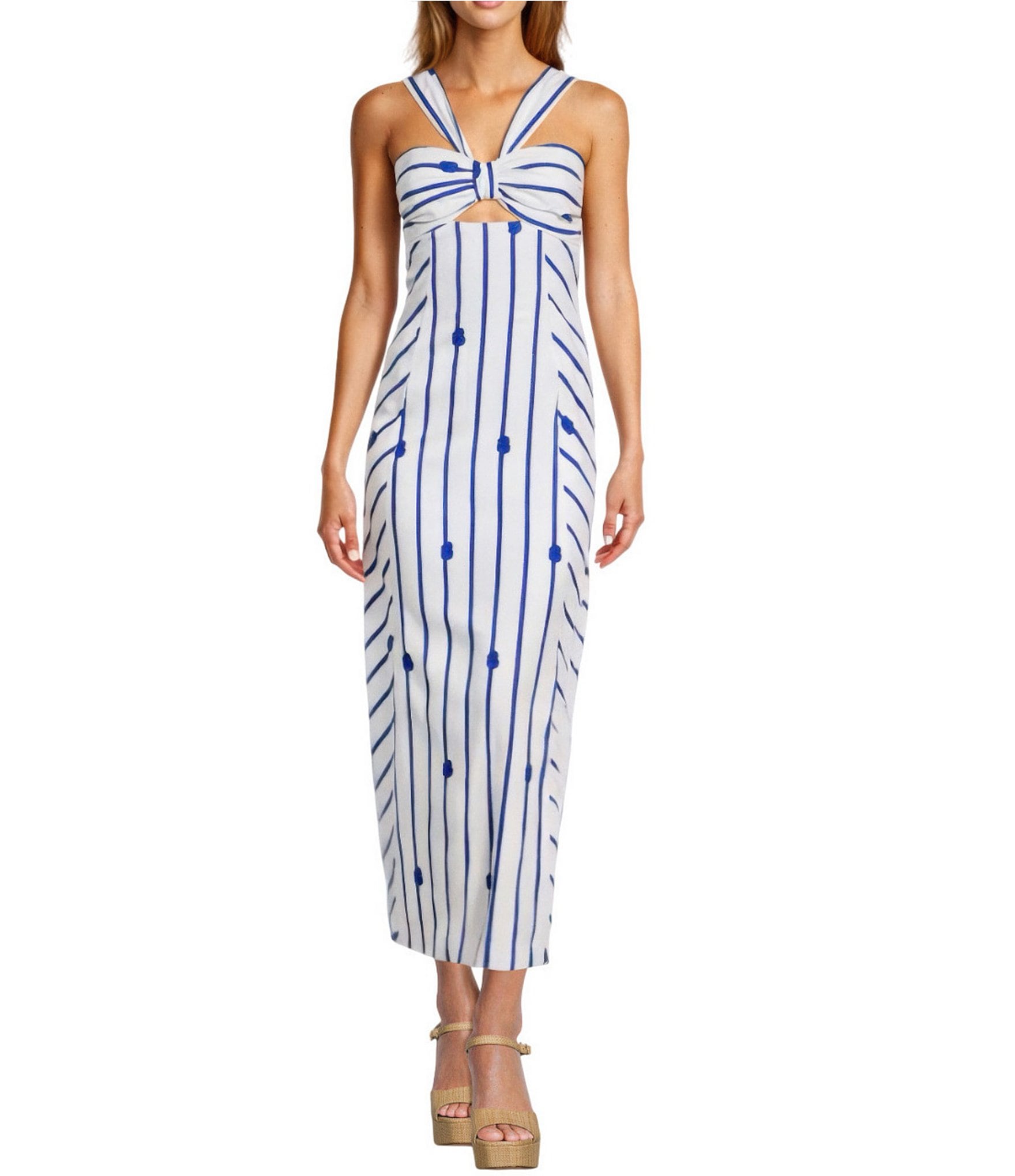 Antonio Melani Nicki Rope Print Halter Sleeveless Dress