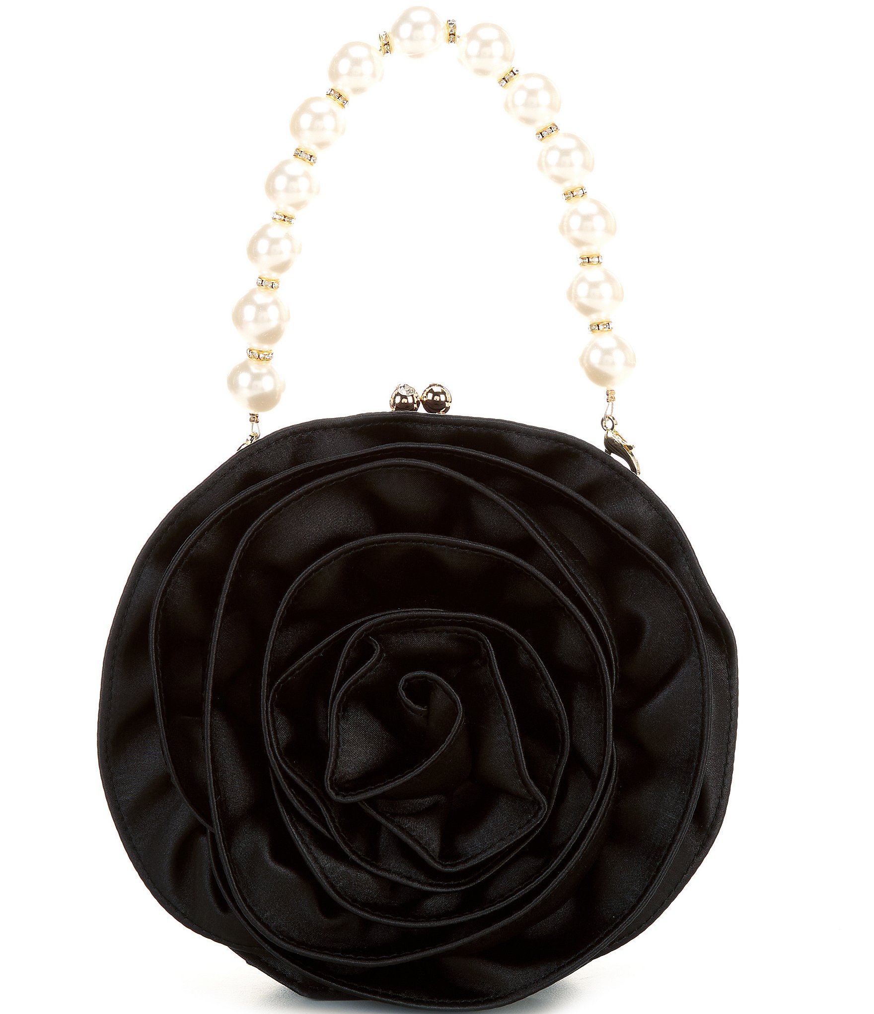 Antonio Melani Pearl Top Handle Rosette Clutch