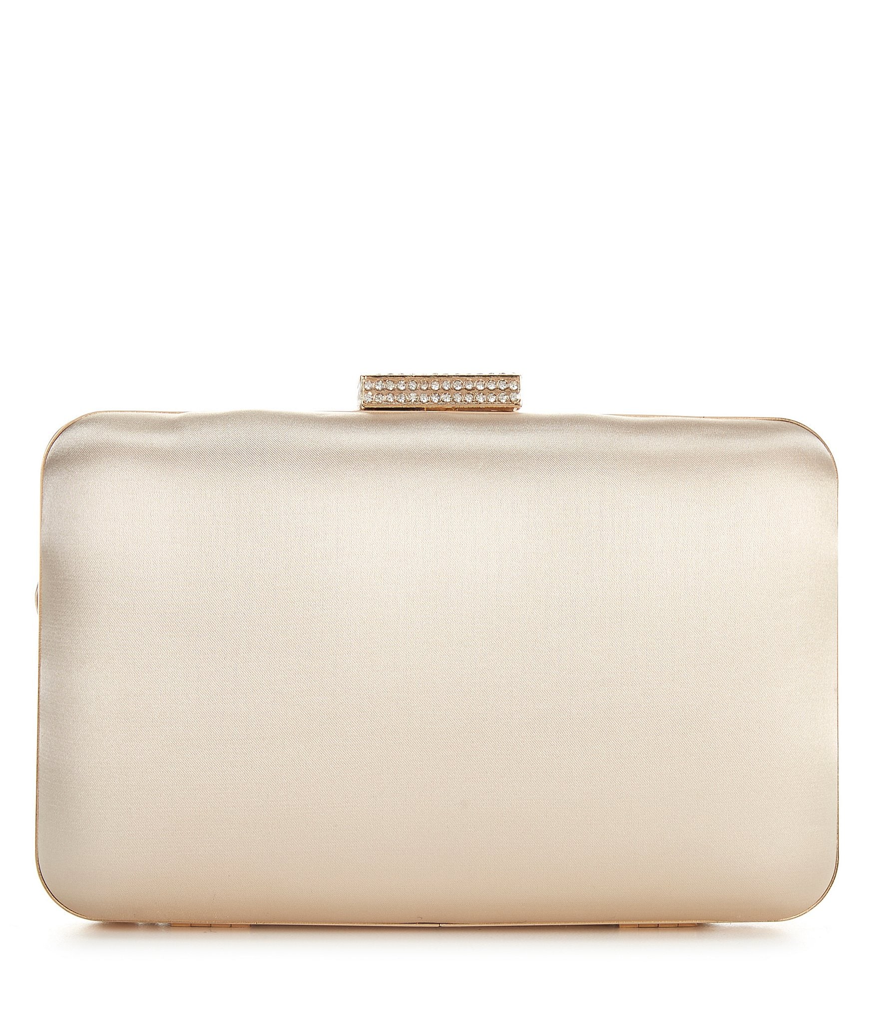 Antonio Melani Pleated Gold Metal Minaudiere Clutch