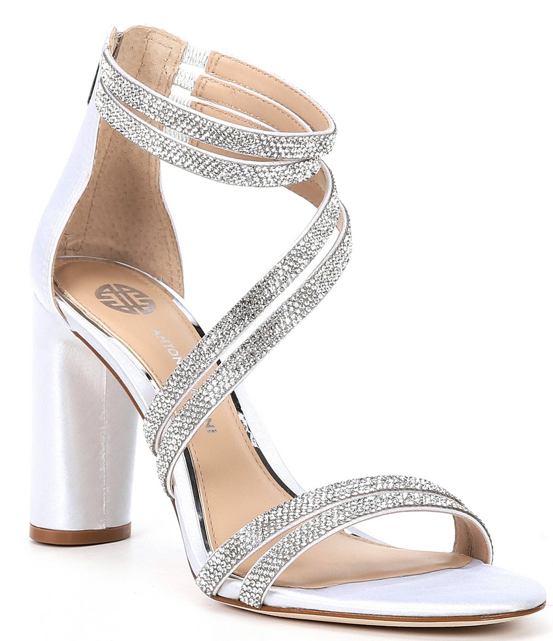 Antonio Melani Reene Hotfix Embellished Satin Dress Sandals | Dillard's