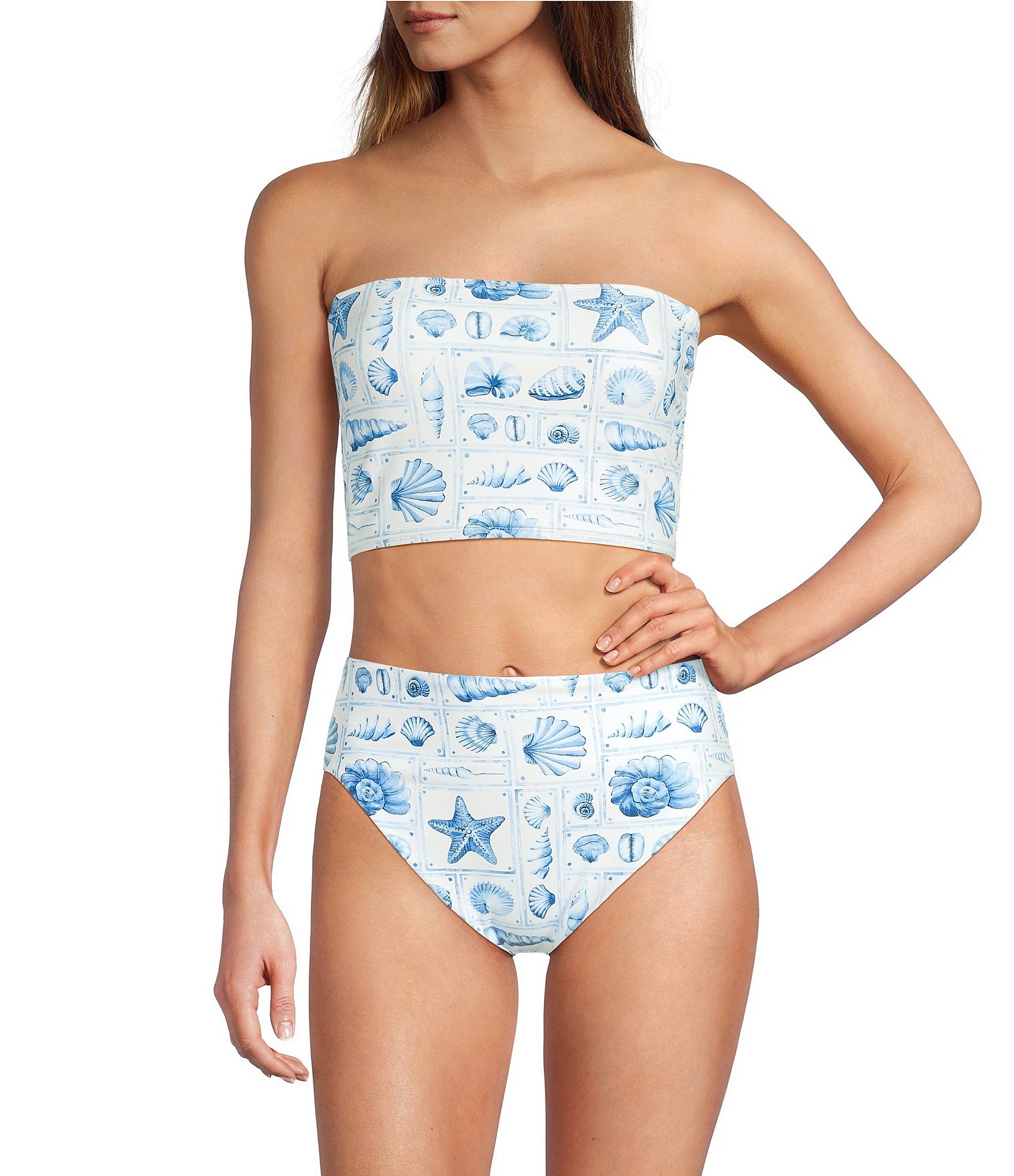 Antonio Melani Seashell Gallery High Waist Swim Bottom