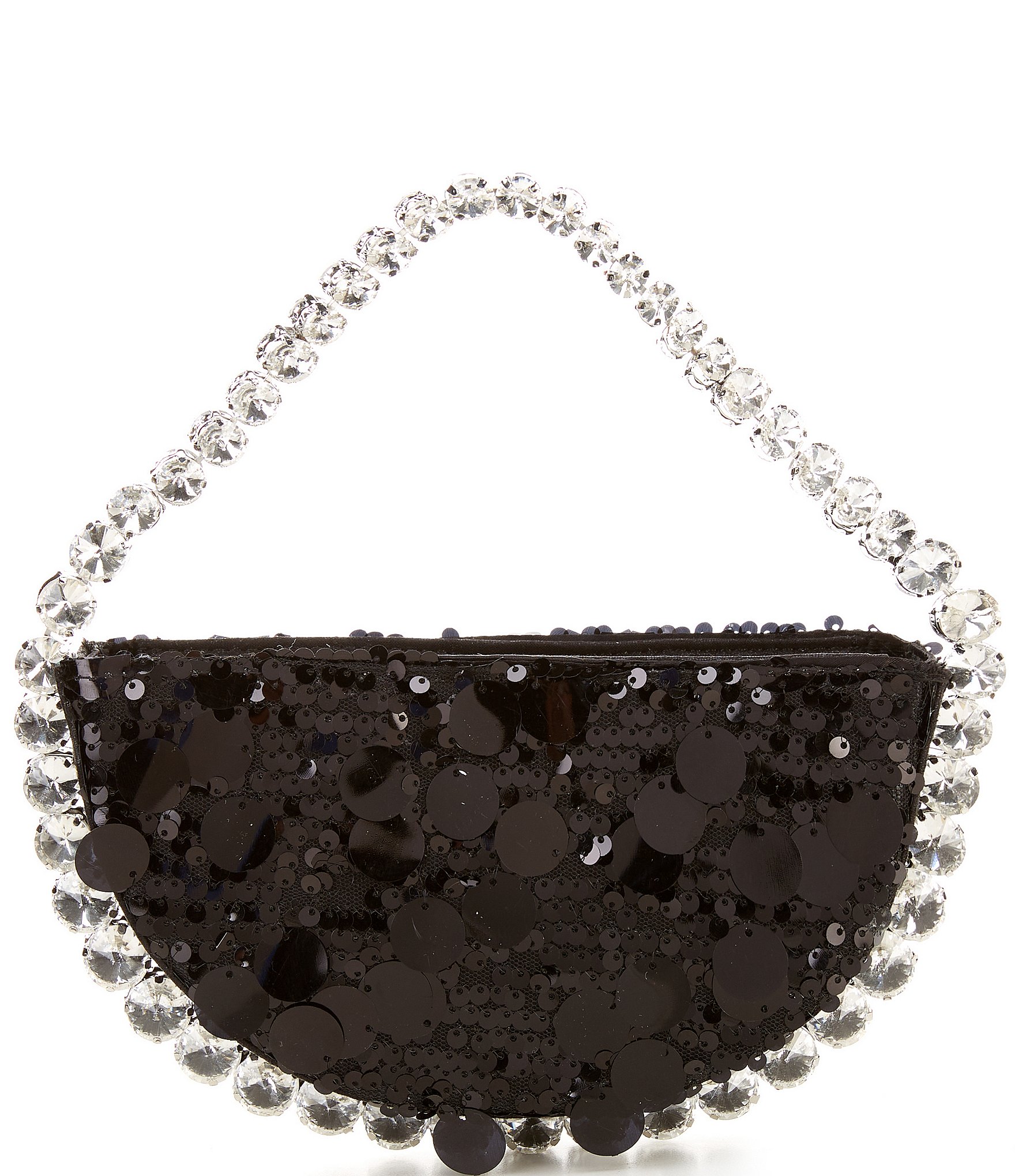 Antonio Melani Sequin Rhinestone Ring Top Handle Shoulder Bag