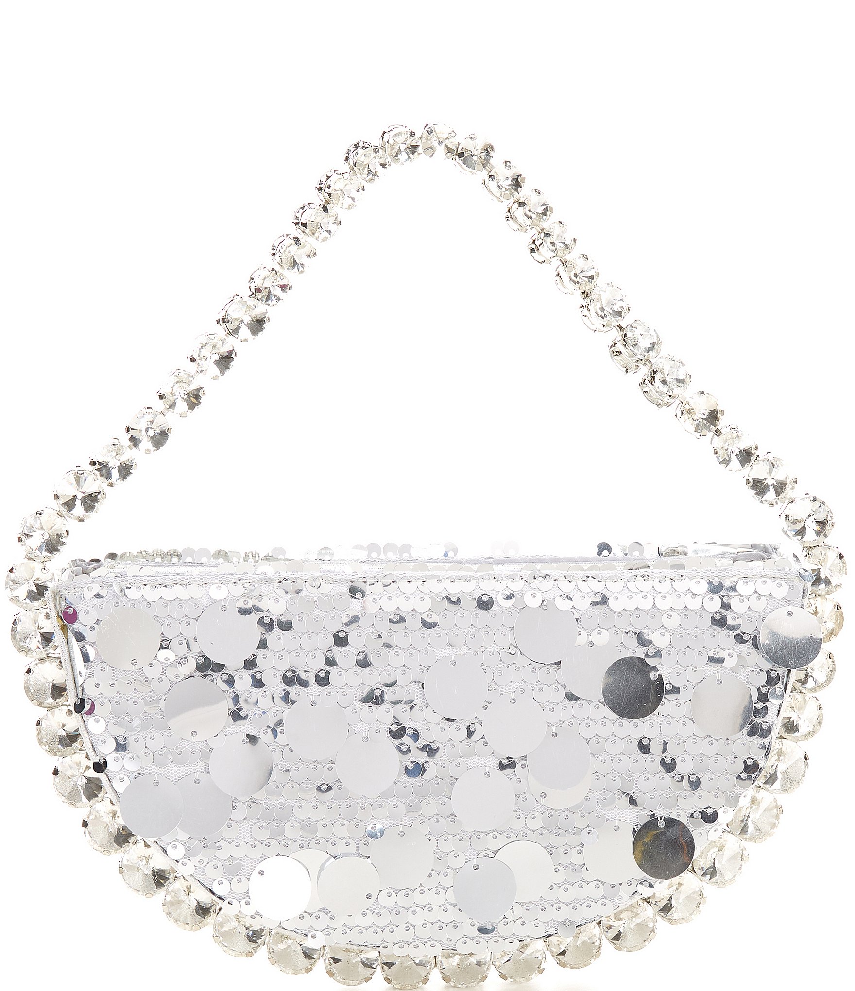 Antonio Melani Sequin Rhinestone Ring Top Handle Shoulder Bag