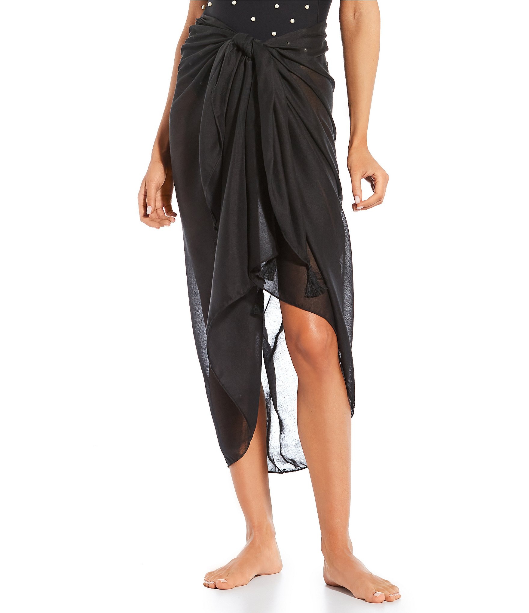 Antonio Melani Solid Classic Tie Pareo Sarong Swimsuit Cover-Up | Dillard's