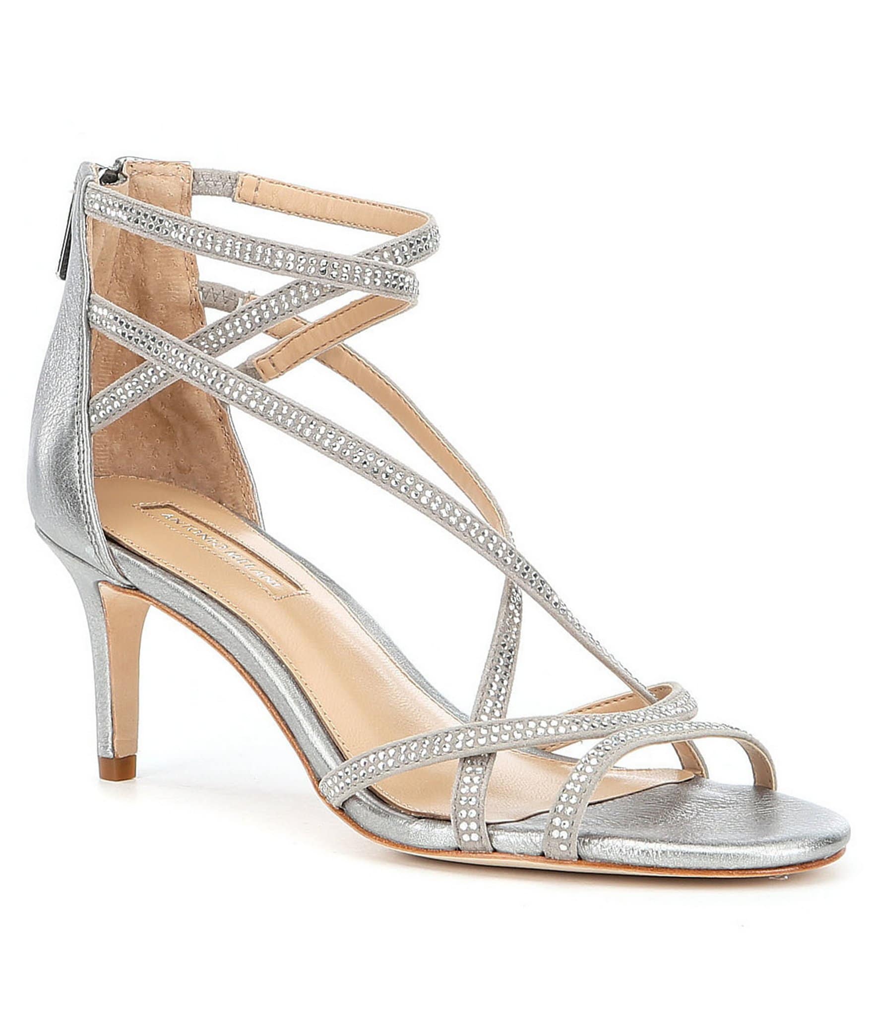 Antonio Melani Solmer Jeweled Leather Dress Sandals | Dillards