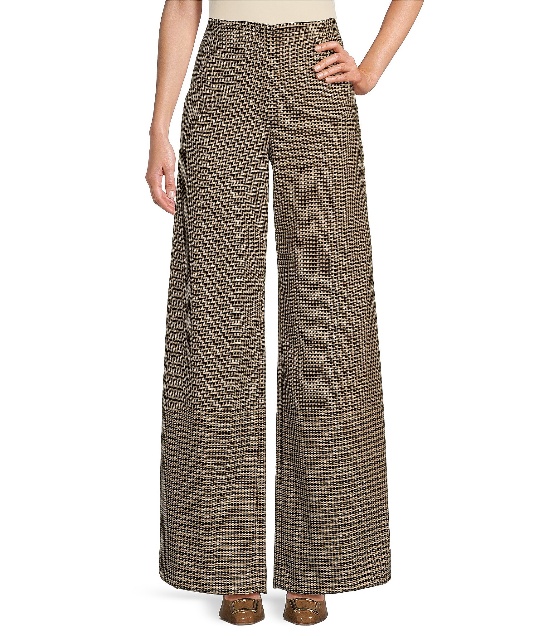 Antonio Melani Sophie Woven Menswear Plaid High Rise Flat Front Wide Leg  Full Length Coordinating Trousers | Dillard's