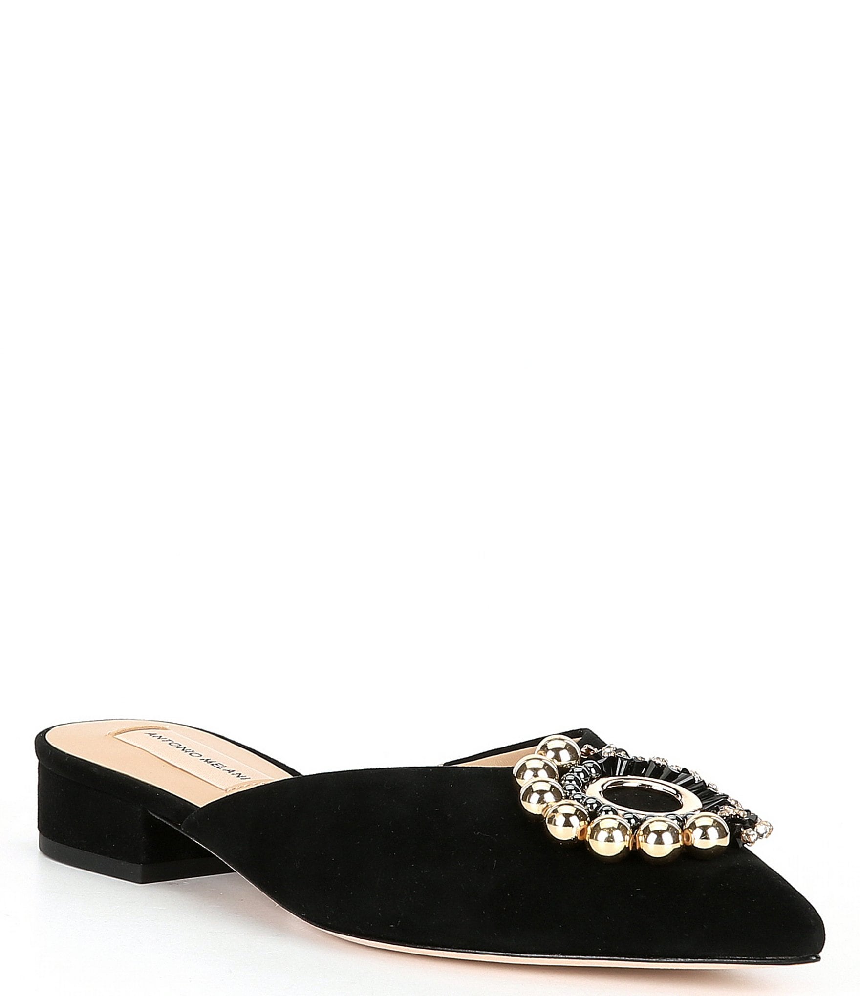 Antonio Melani Suzanna Ornamented Suede Dress Flat Mules | Dillard's