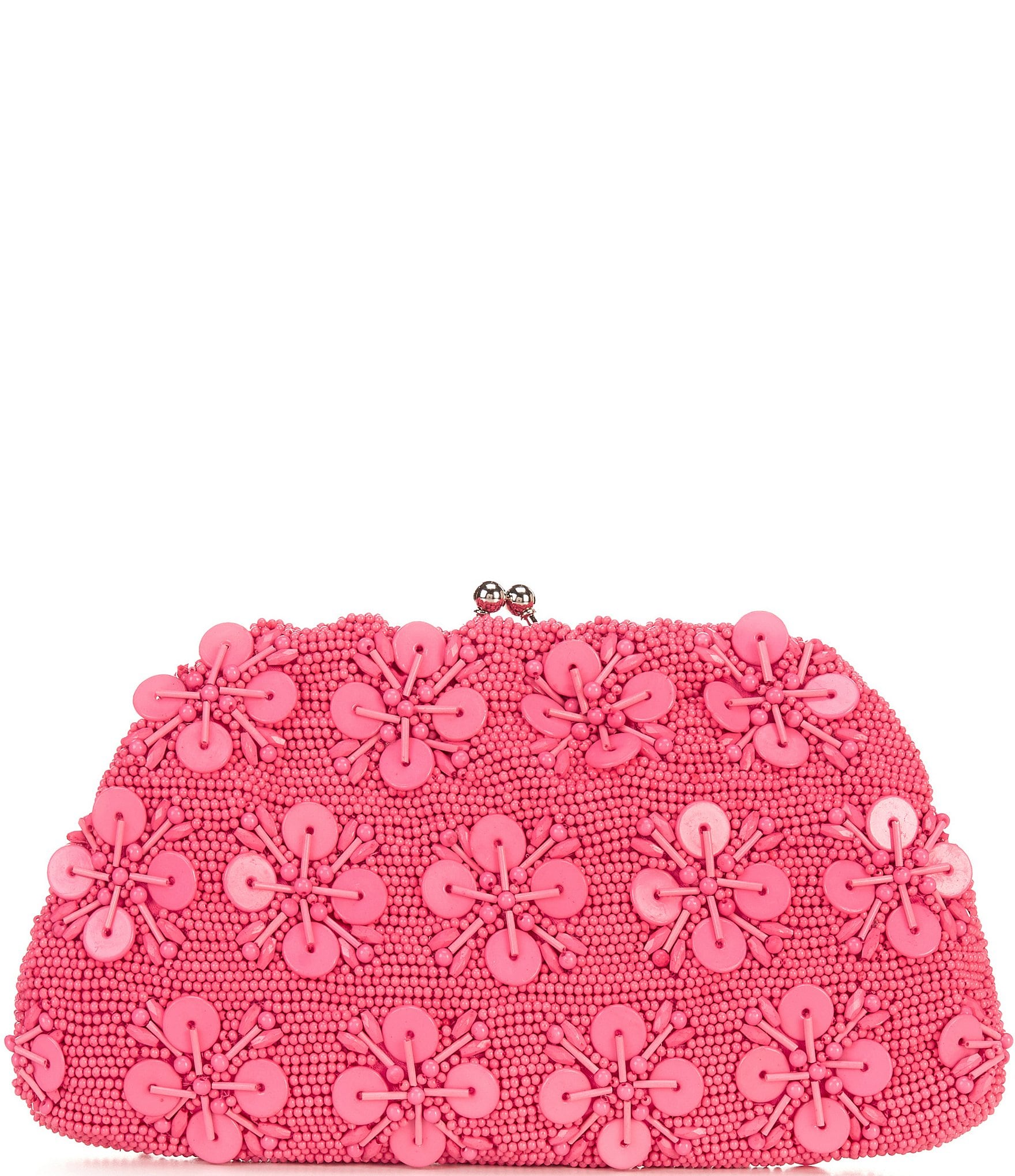 Antonio Melani Tonal Beaded Minaudiere Frame Clutch