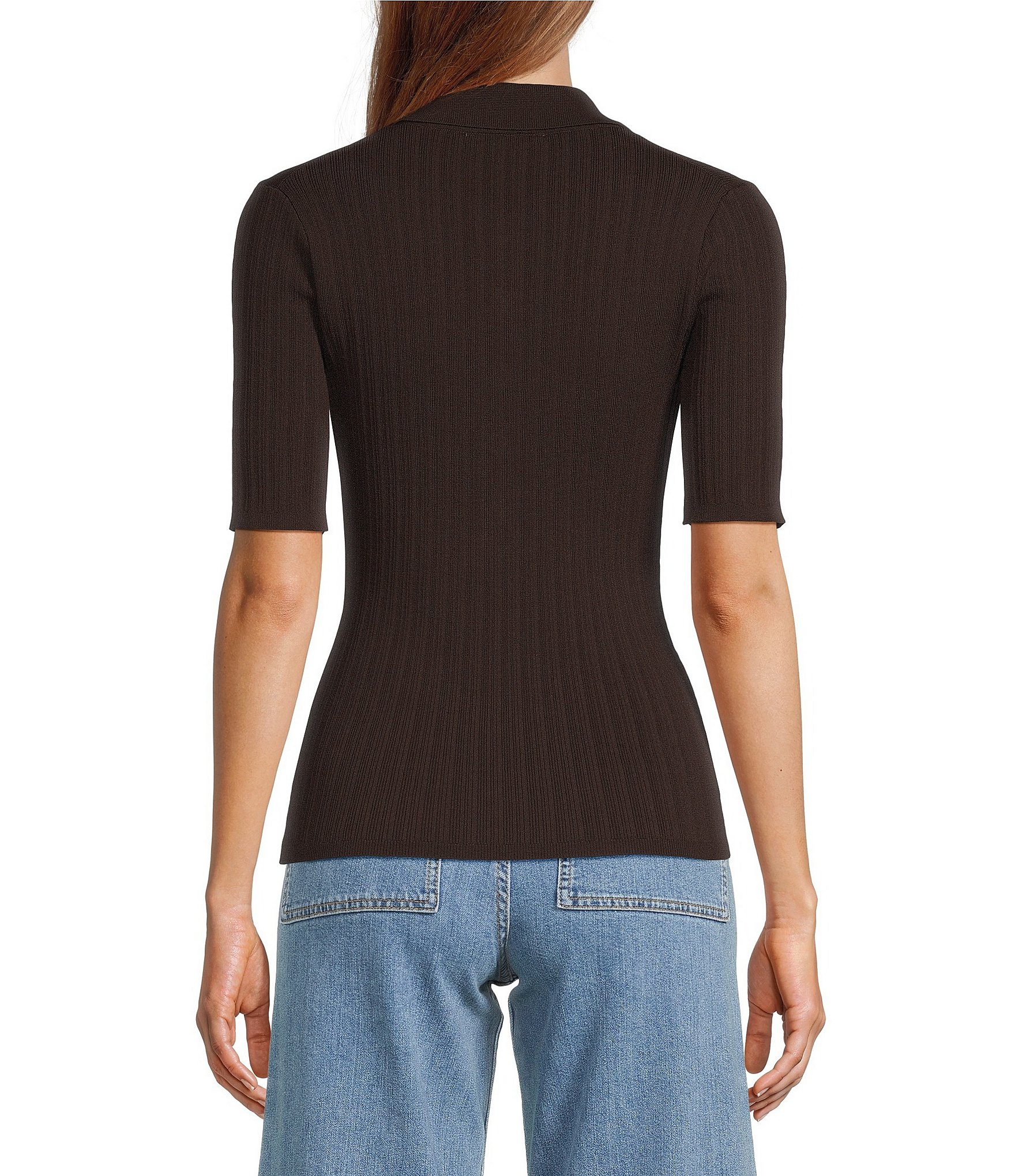 Antonio Melani Wiley Point Collar Short Sleeve Blouse
