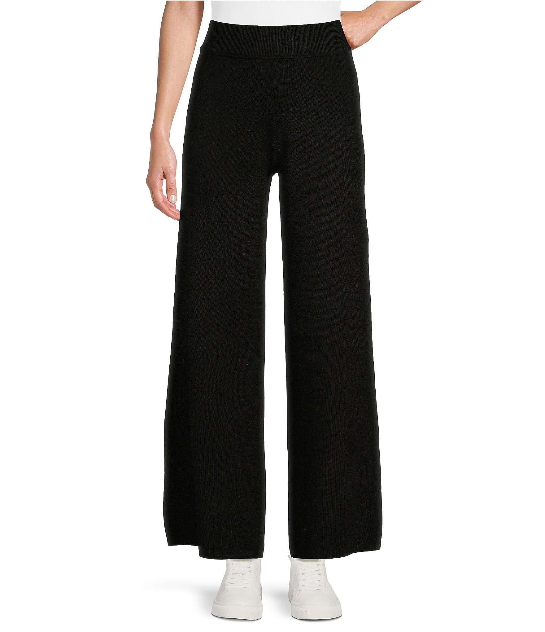 Antonio Melani Wool Blend Pull On Wide Leg Sweater Pants