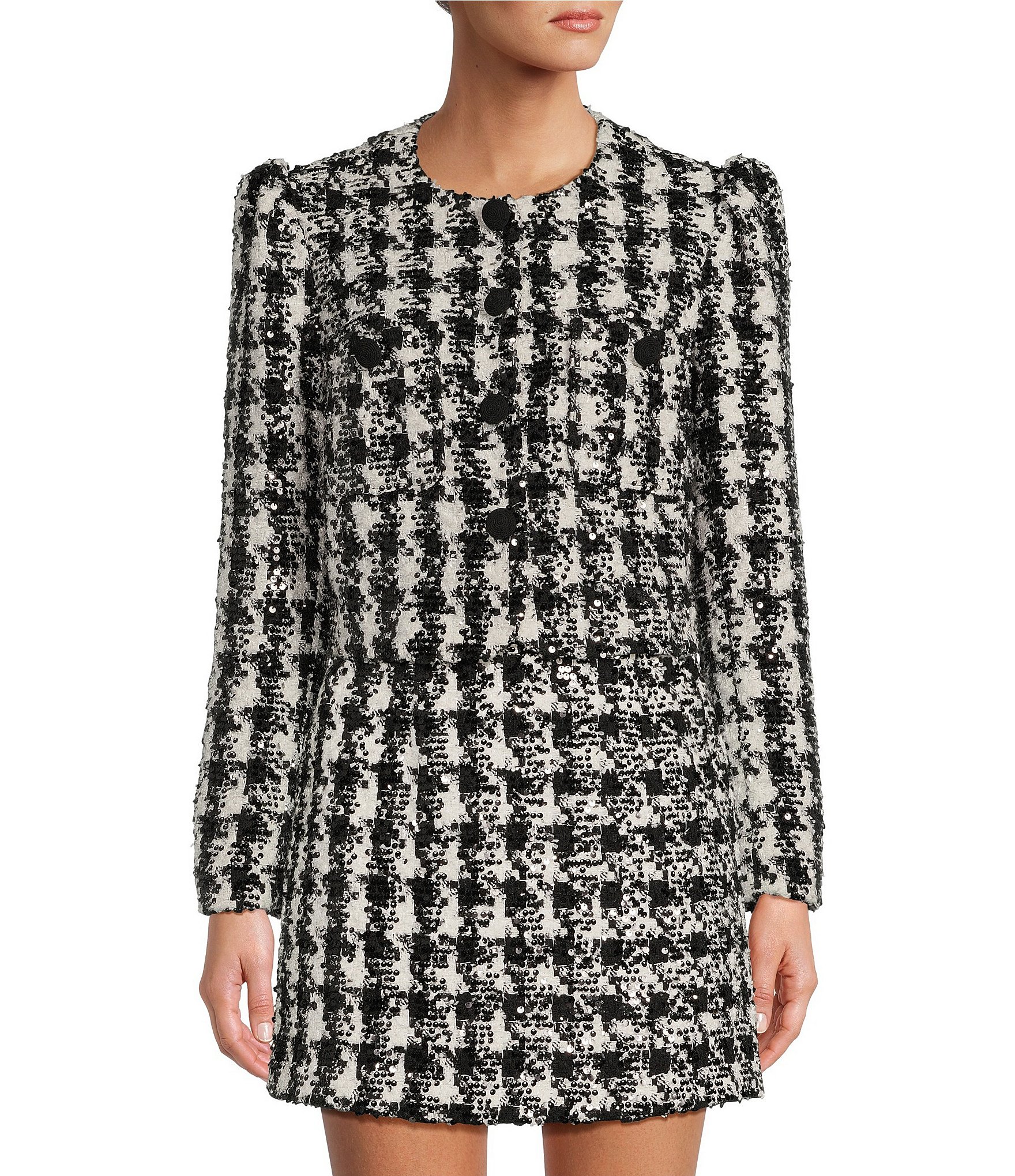 Antonio Melani x Born on Fifth Coco Tweed Sequin Jacket | Dillard's