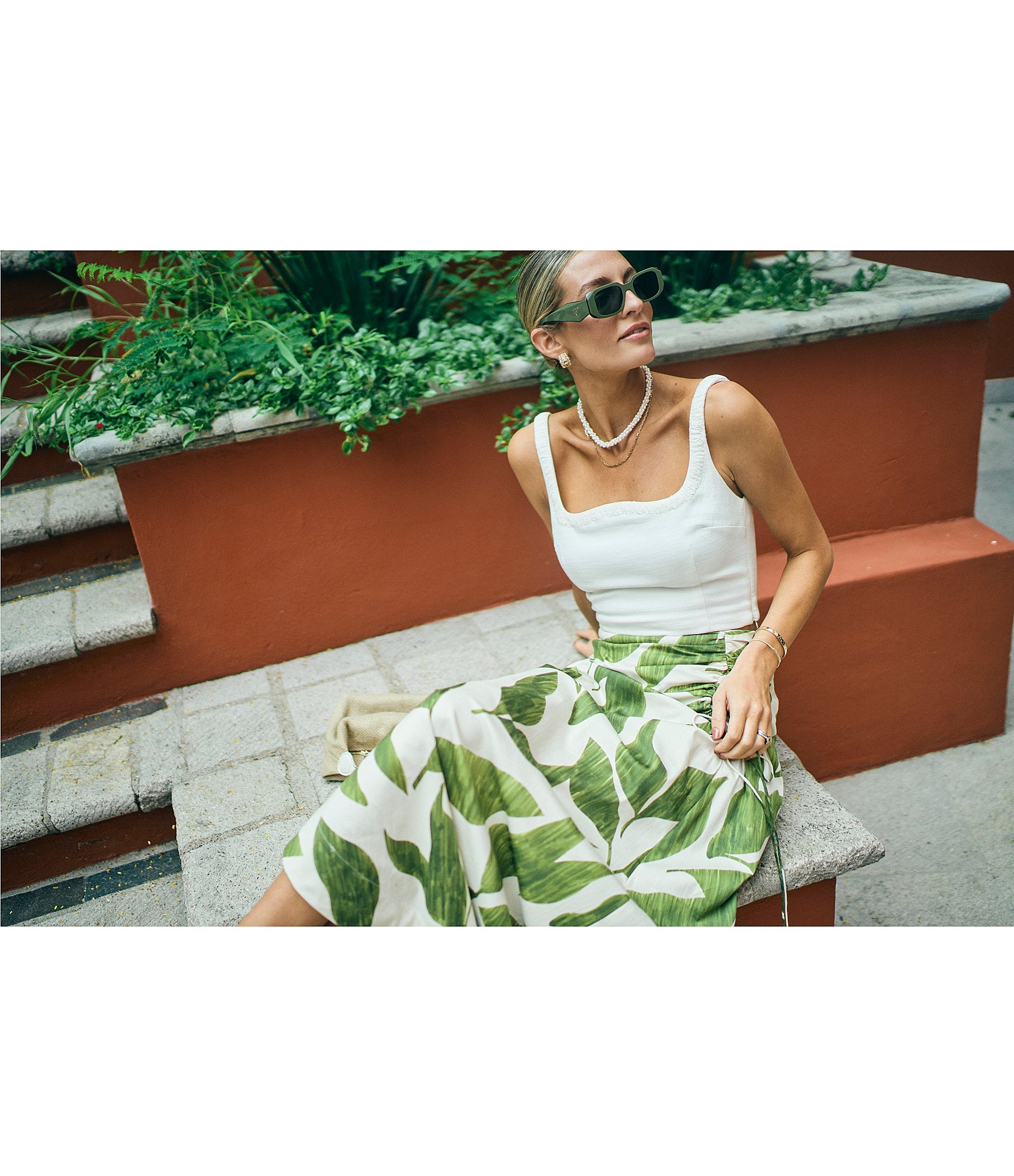 Antonio Melani x M.G. Style Abbie Sweetheart Neck Sleeveless Crop Top