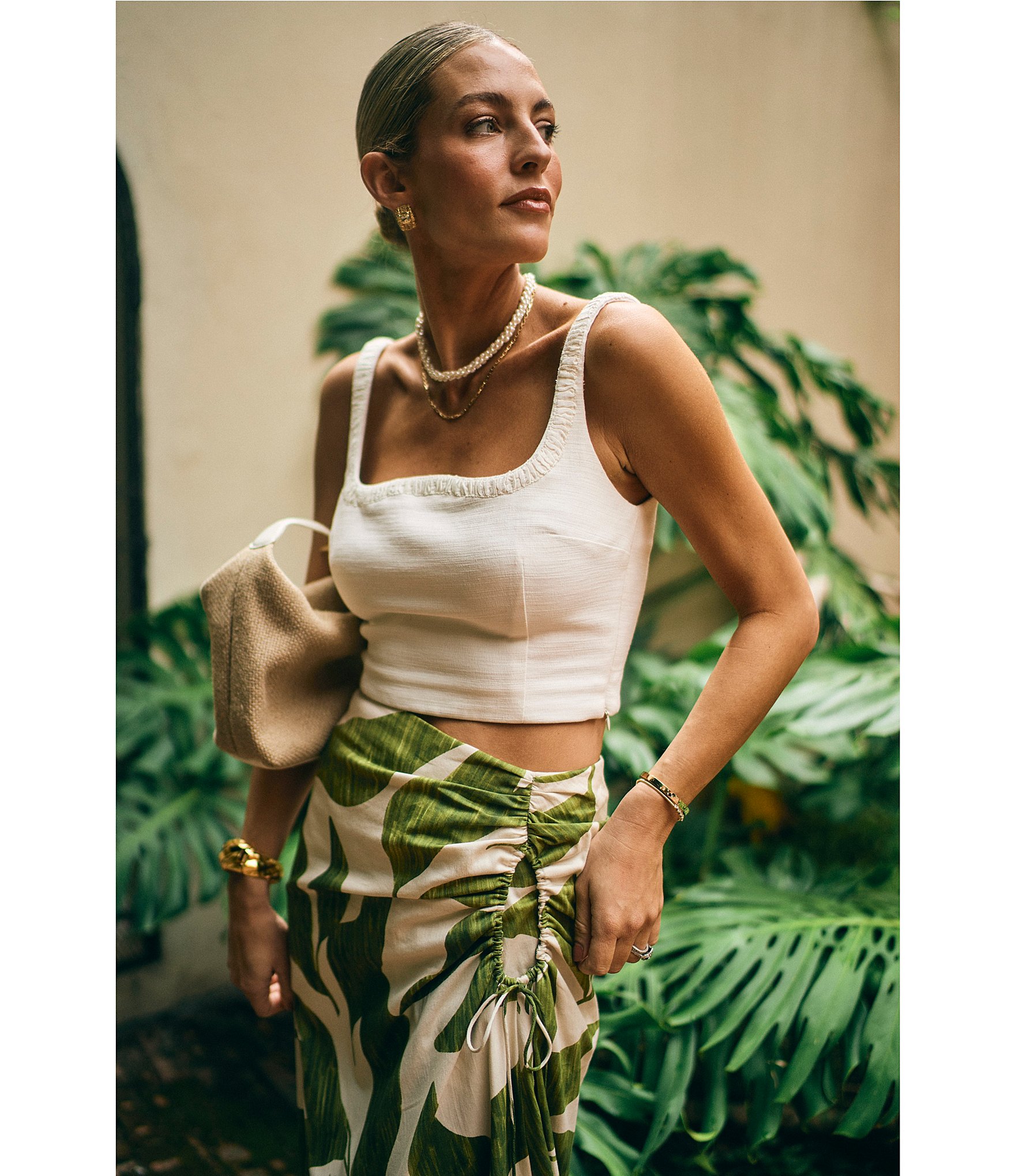 Antonio Melani x M.G. Style Abbie Sweetheart Neck Sleeveless Crop Top