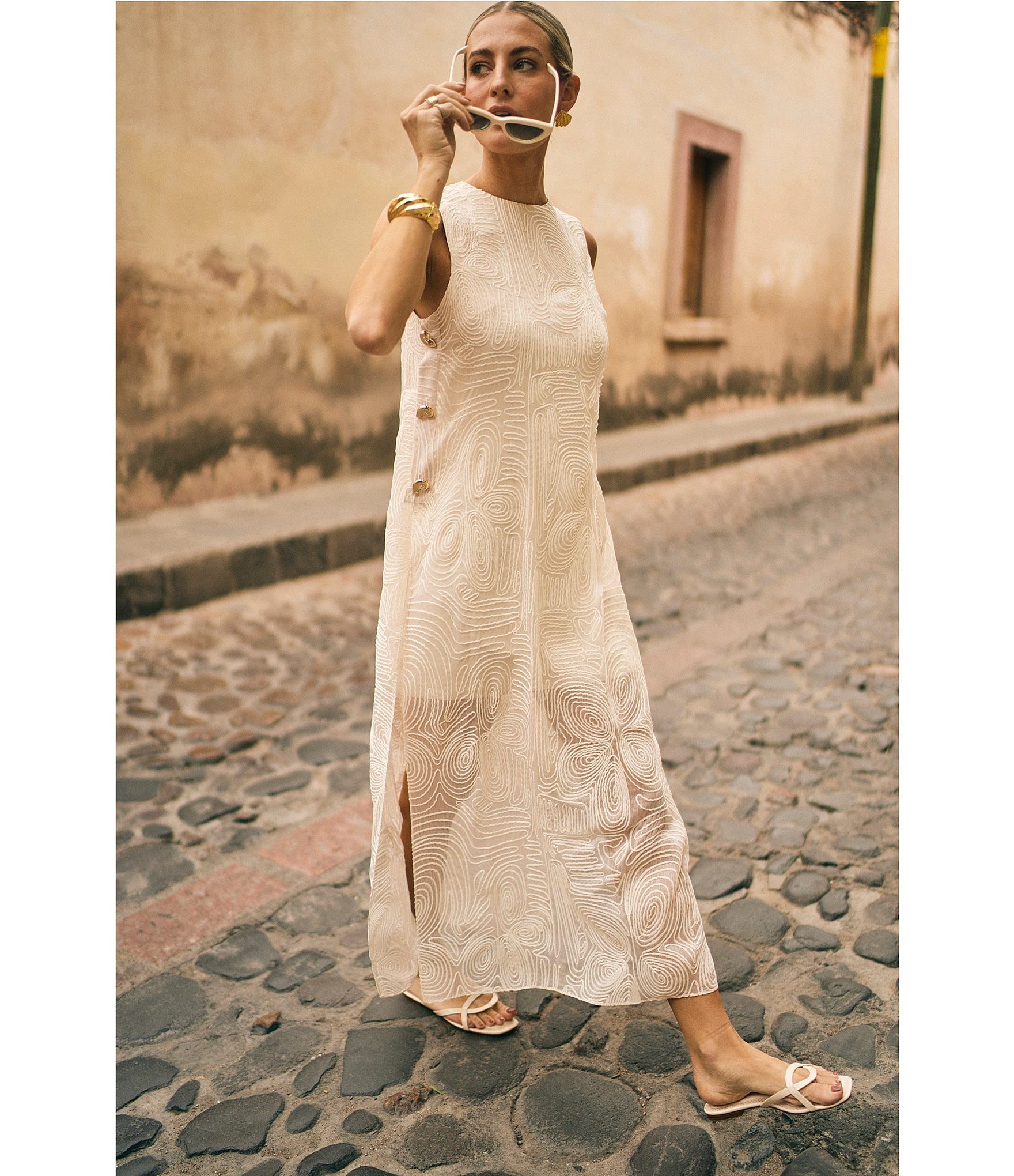 Antonio Melani x M.G. Style Blake Soutache Round Neck Sleeveless Shift Dress