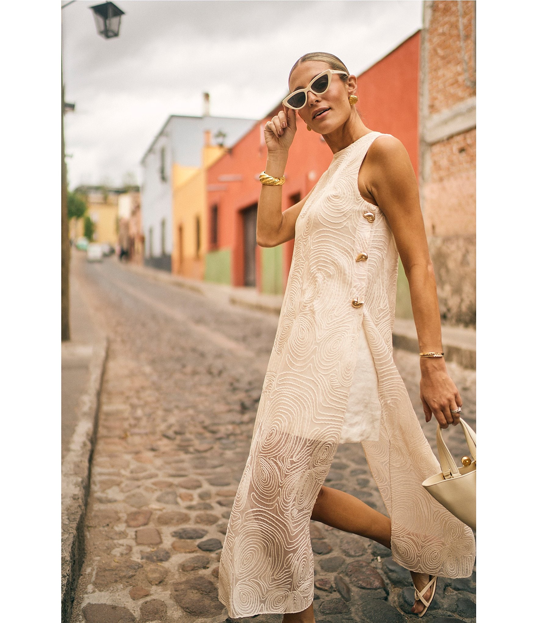Antonio Melani x M.G. Style Blake Soutache Round Neck Sleeveless Shift Dress