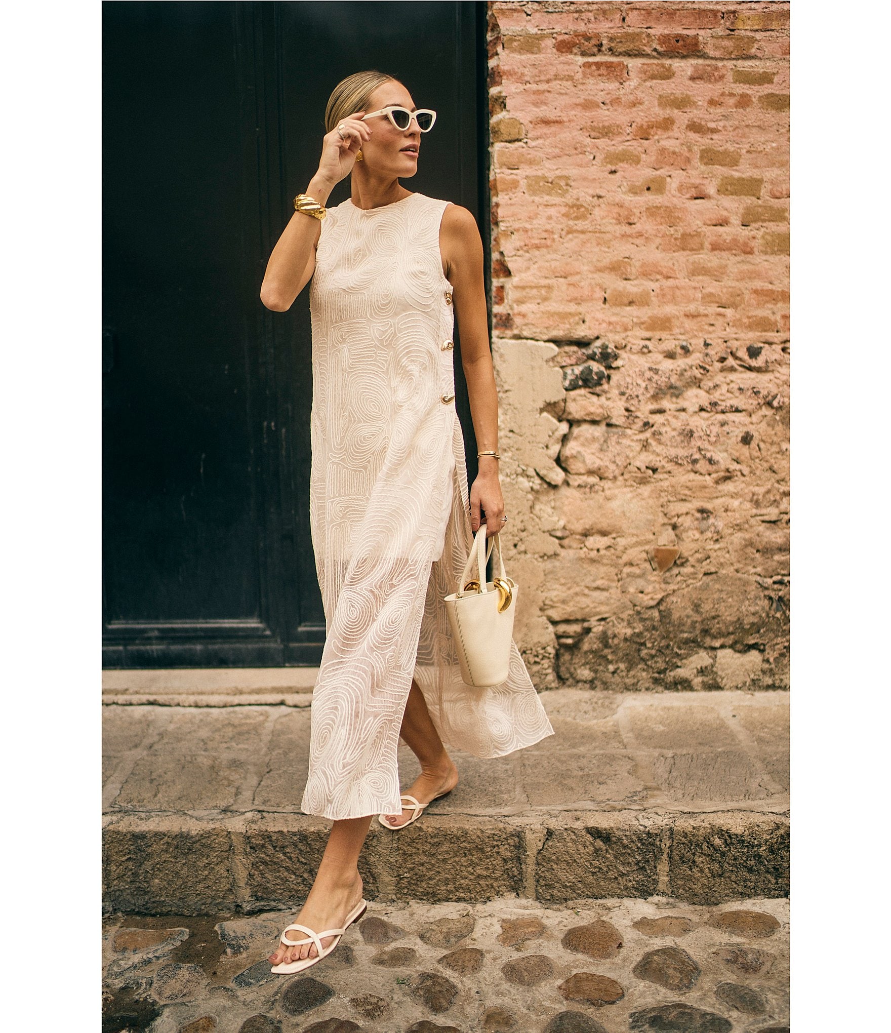 Antonio Melani x M.G. Style Blake Soutache Round Neck Sleeveless Shift Dress