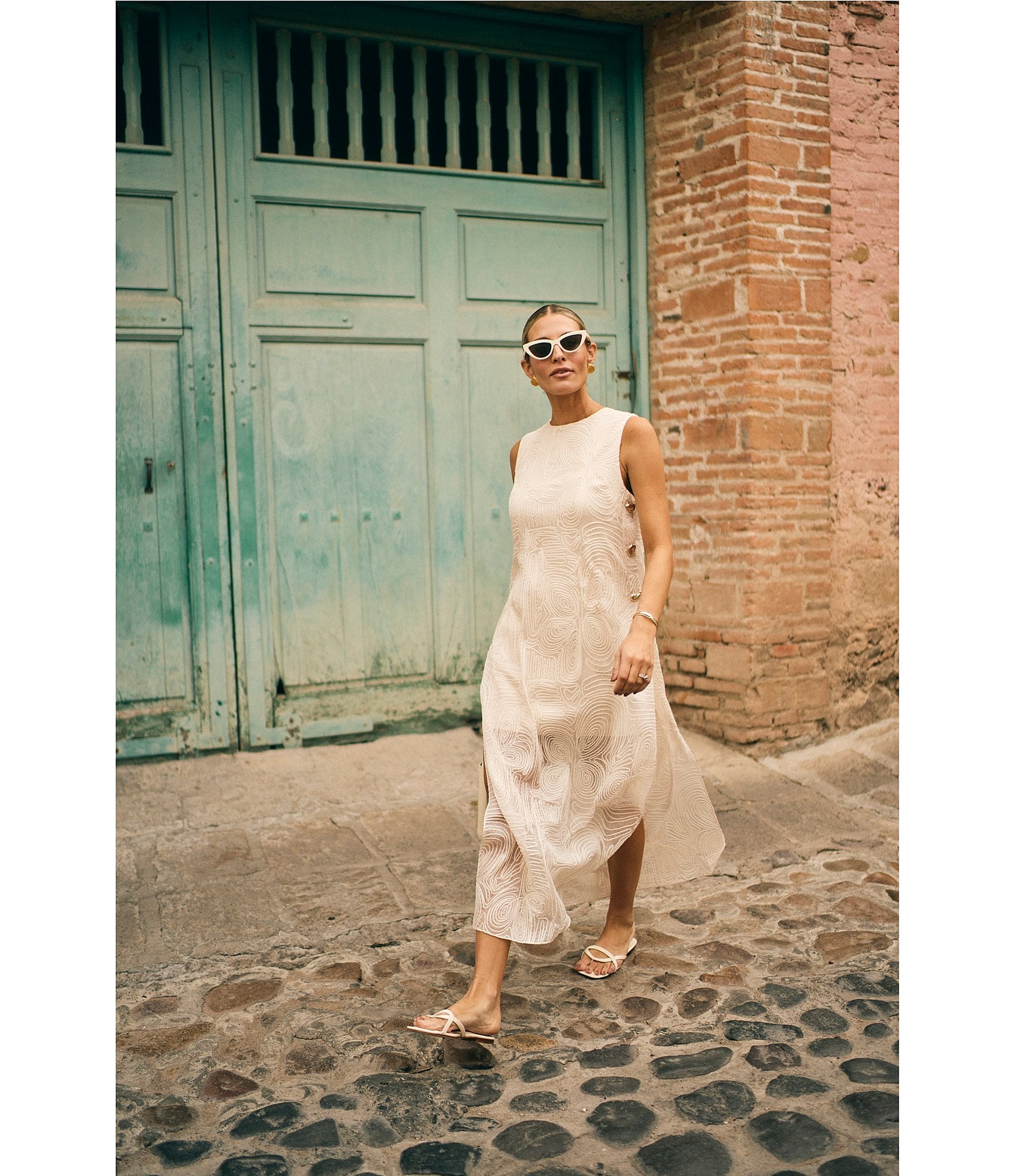 Antonio Melani x M.G. Style Blake Soutache Round Neck Sleeveless Shift Dress