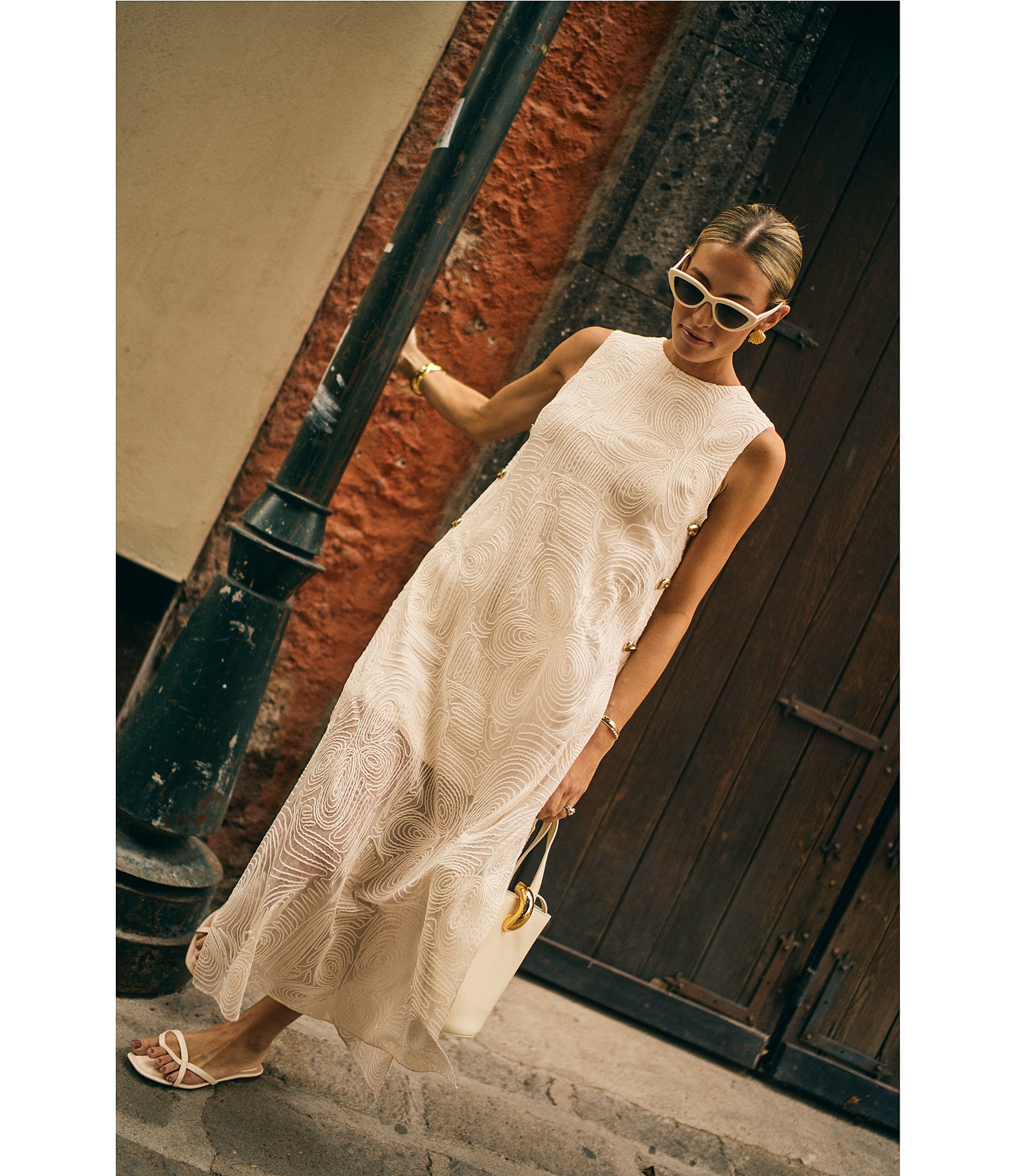 Antonio Melani x M.G. Style Blake Soutache Round Neck Sleeveless Shift Dress