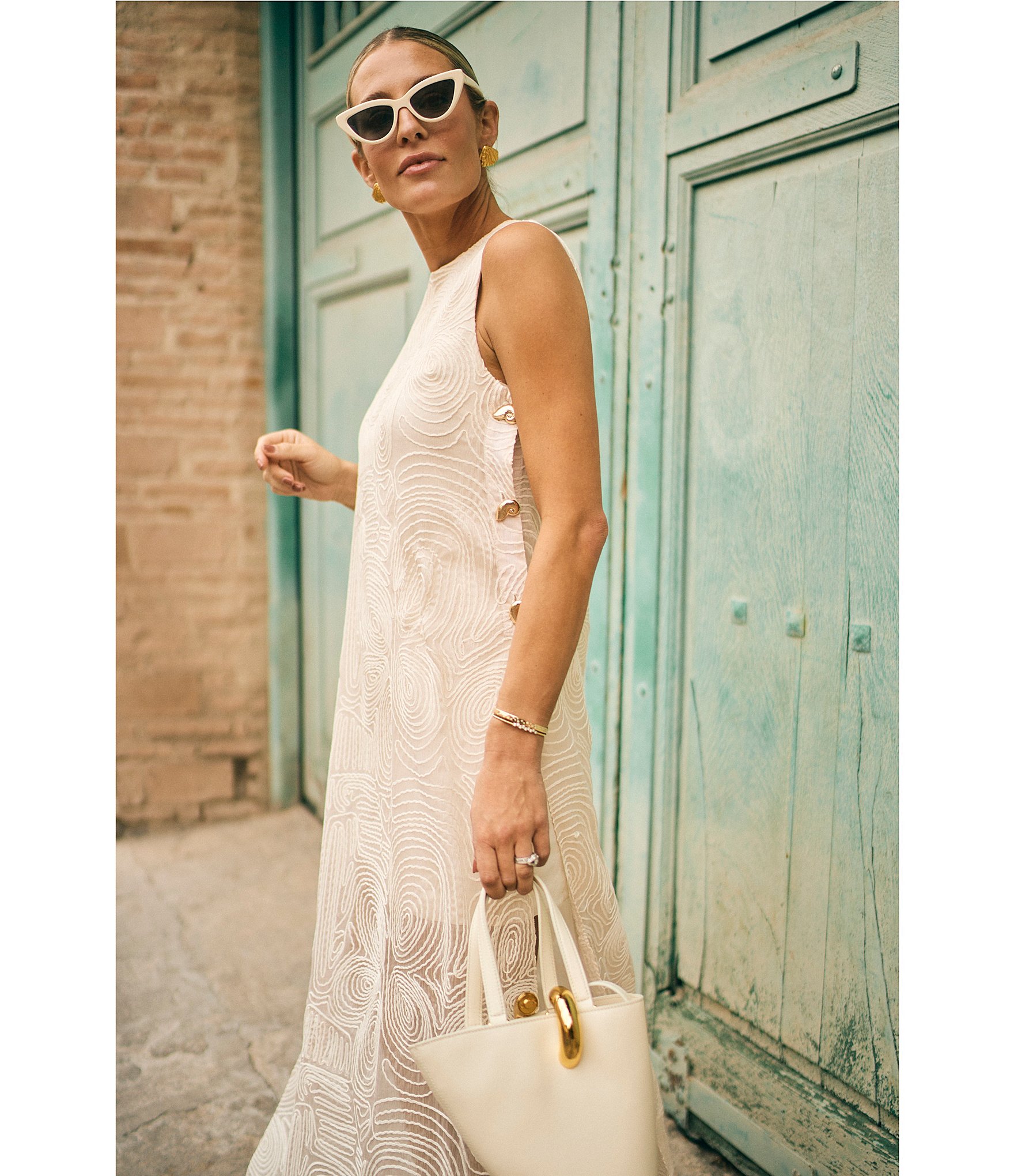 Antonio Melani x M.G. Style Blake Soutache Round Neck Sleeveless Shift Dress