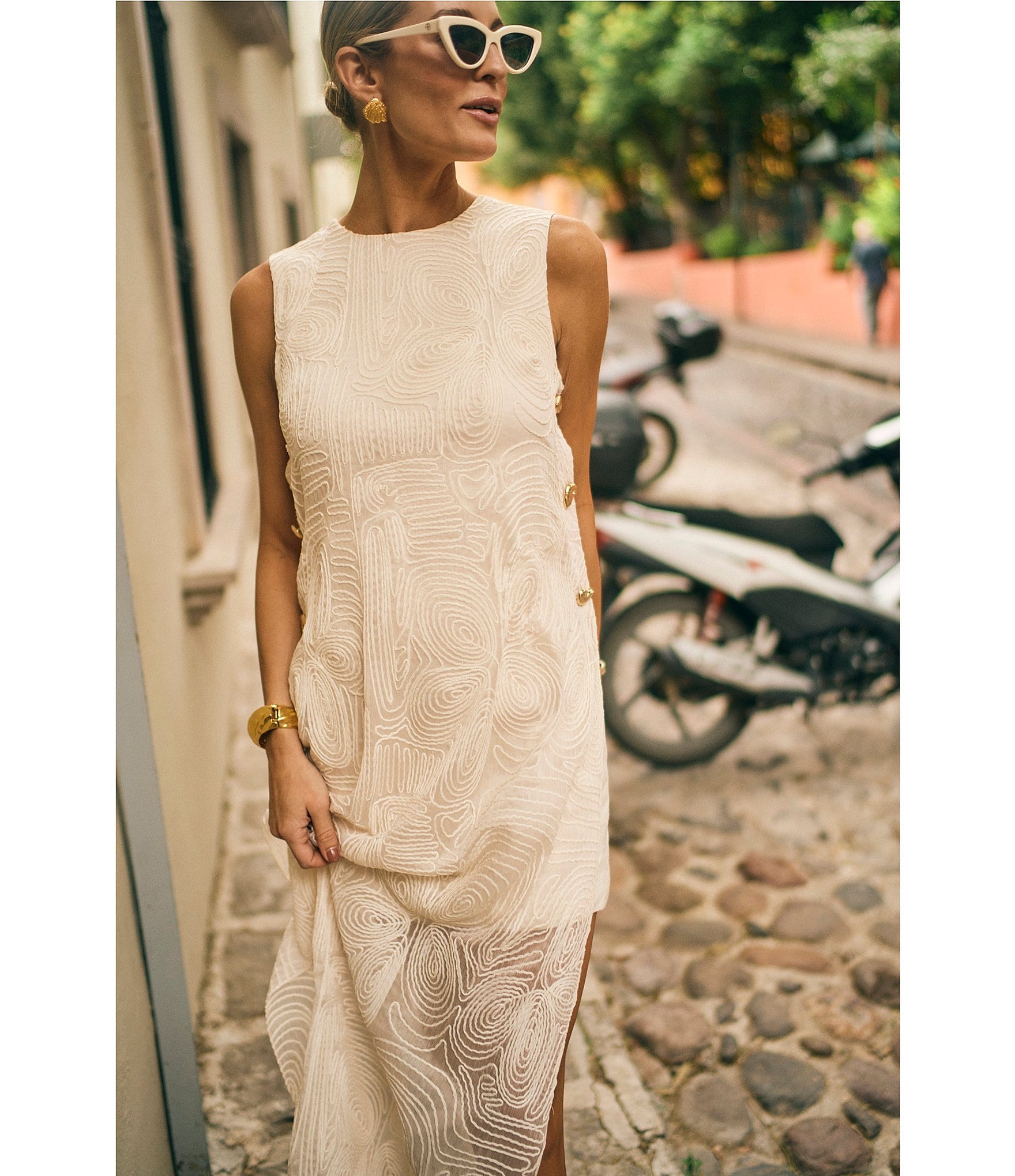Antonio Melani x M.G. Style Blake Soutache Round Neck Sleeveless Shift Dress