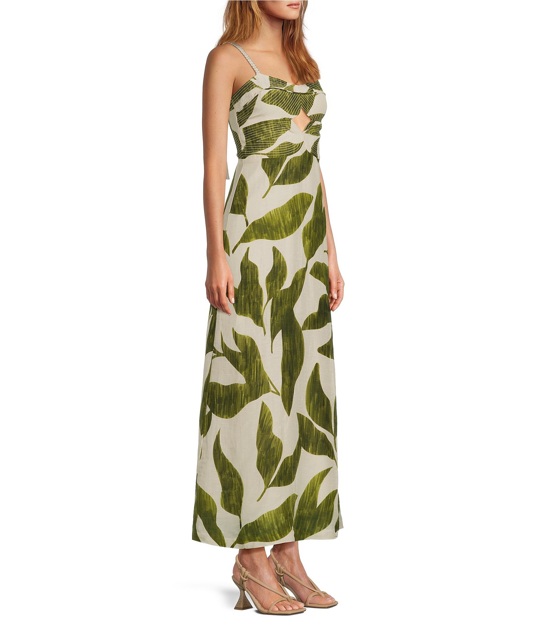 Antonio Melani x M.G. Style Finley Linen Blend Sweetheart Neck Sleeveless A-Line Dress