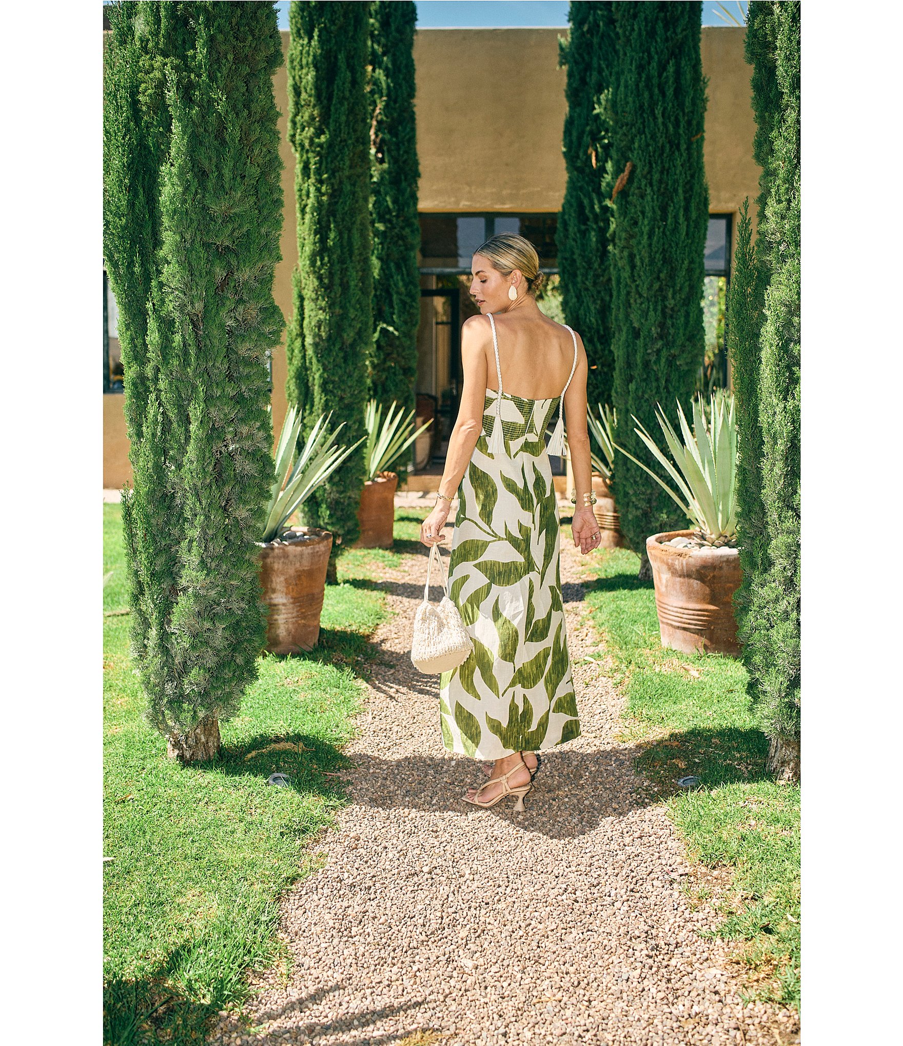 Antonio Melani x M.G. Style Finley Linen Blend Sweetheart Neck Sleeveless A-Line Dress