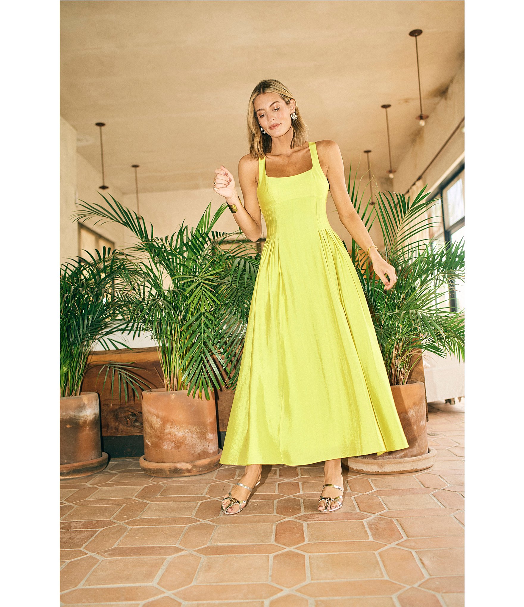 Antonio Melani x M.G. Style Jen A-Line Square Neck Sleeveless Dress