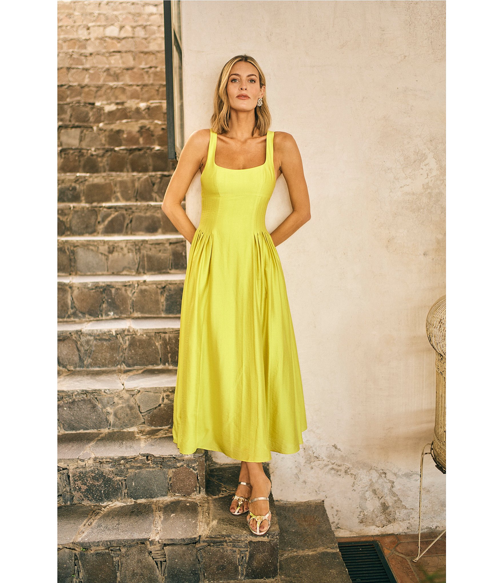 Antonio Melani x M.G. Style Jen A-Line Square Neck Sleeveless Dress