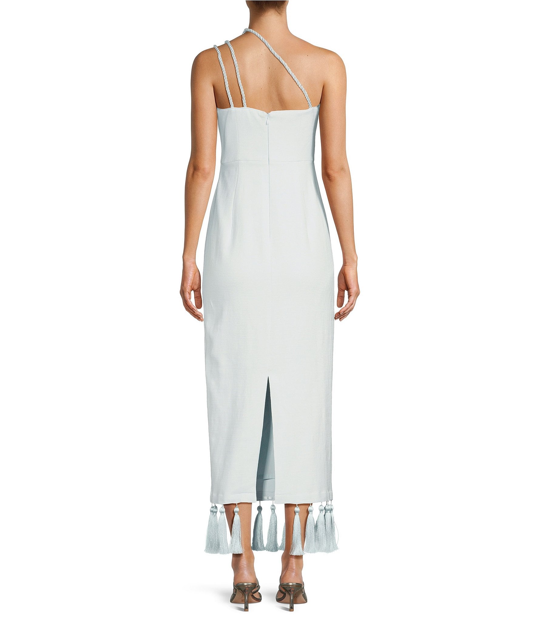 Antonio Melani x M.G. Style Kate One Shoulder Sweetheart Neckline Fringe Dress