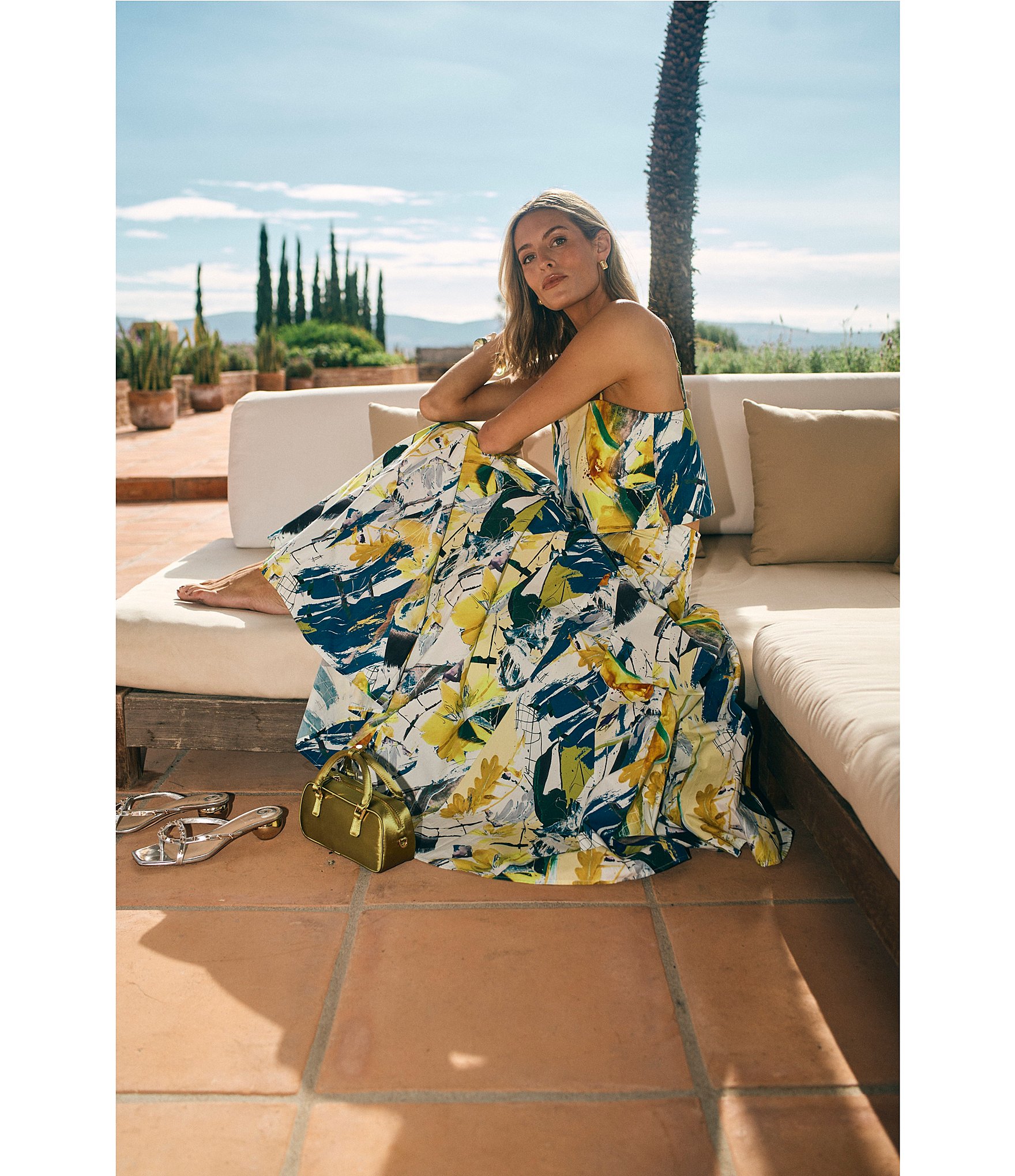 Antonio Melani x M.G. Style Lamar Printed Two Piece Poplin Blouse & Skirt Set