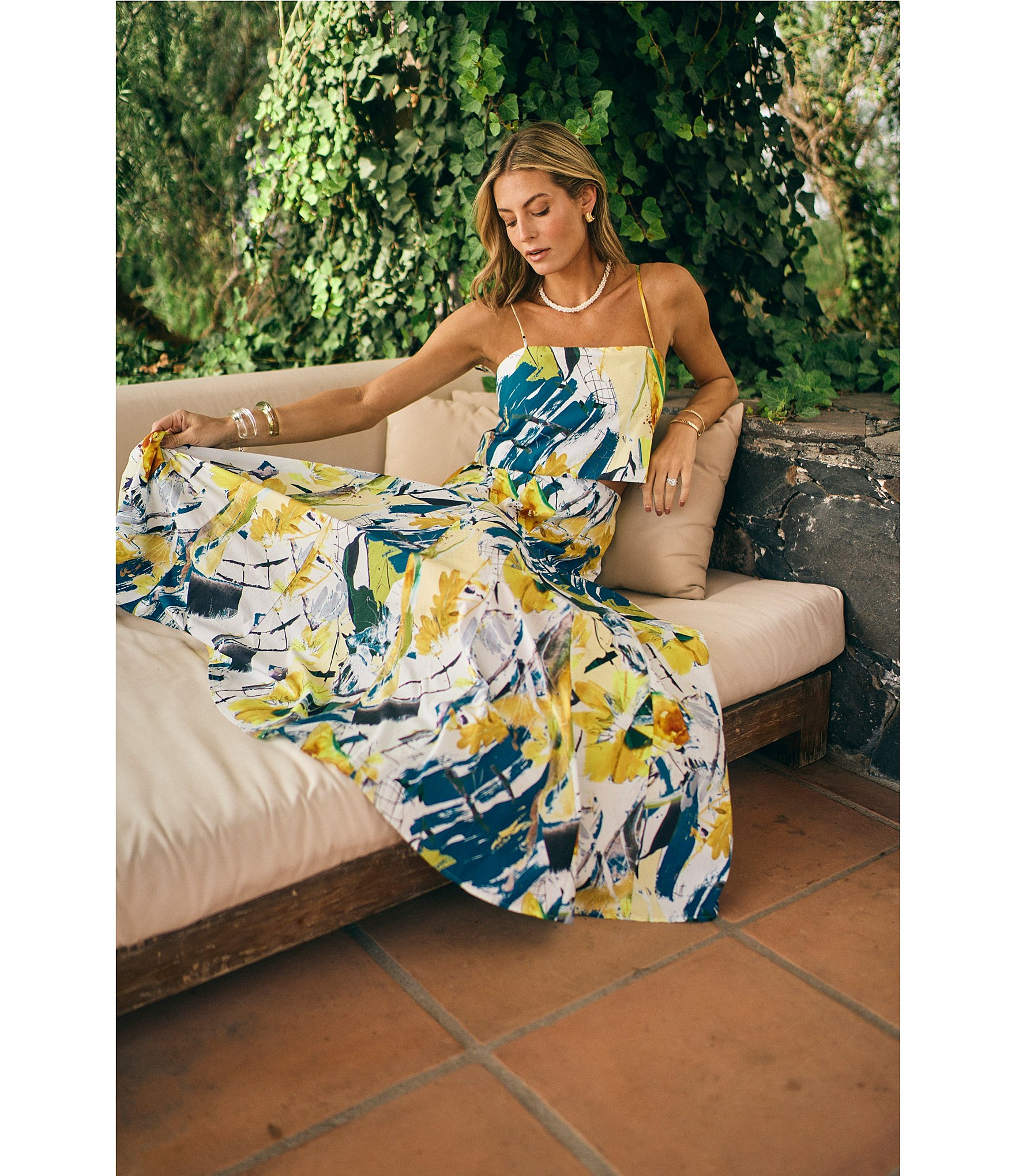 Antonio Melani x M.G. Style Lamar Printed Two Piece Poplin Blouse & Skirt Set