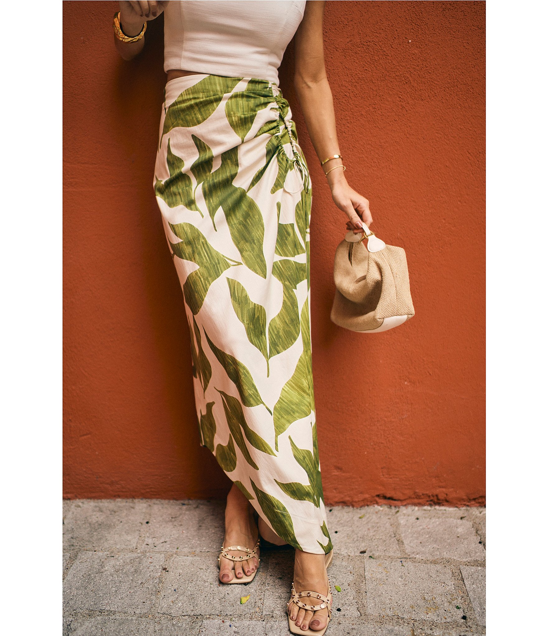 Antonio Melani x M.G. Style Lyons Printed Faux Wrap Asymmetric Skirt