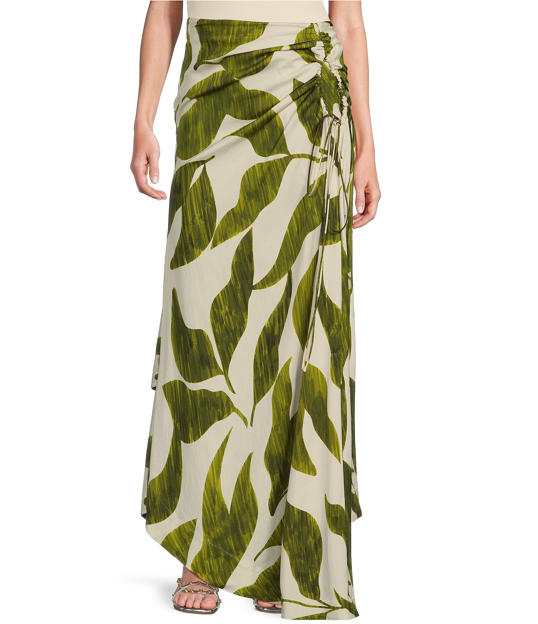 Antonio Melani x M.G. Style Lyons Printed Faux Wrap Asymmetric Skirt